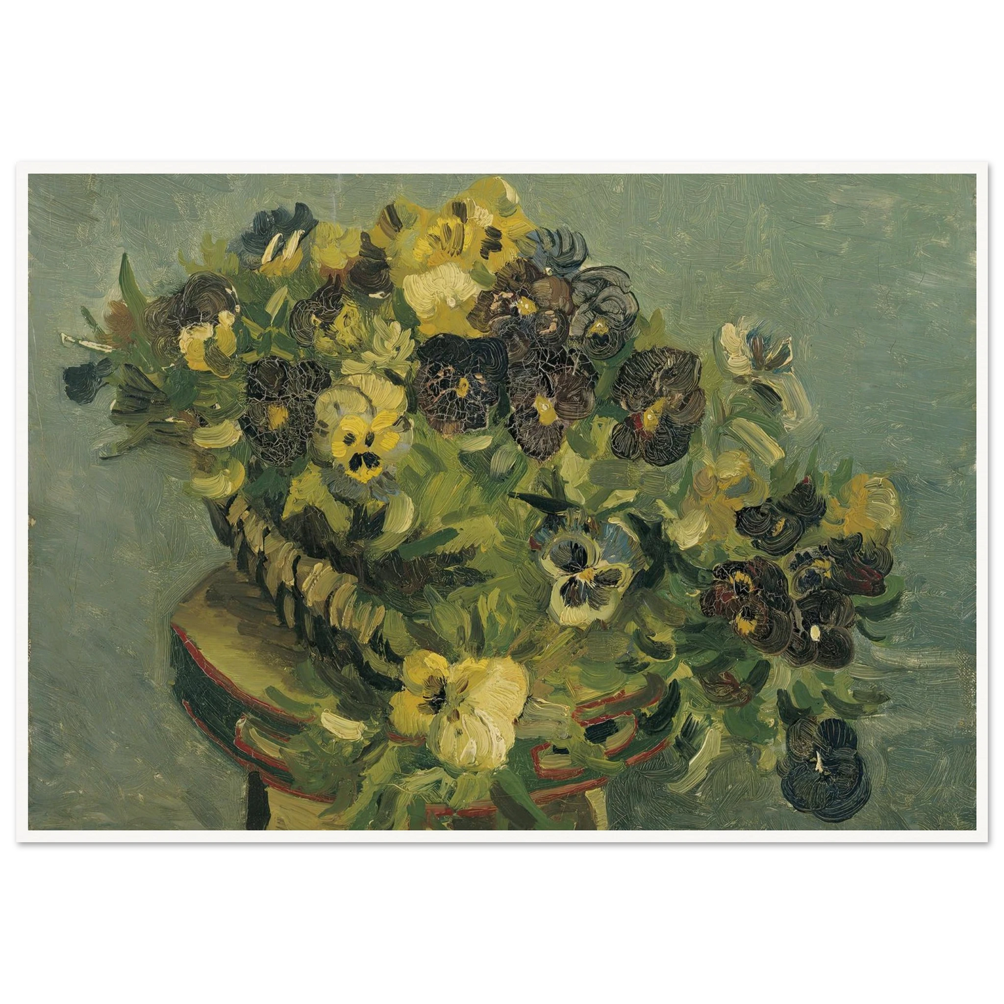 Basket of pansies on a small table (1887) Art Print | Vincent van Gogh-Quipham Collections