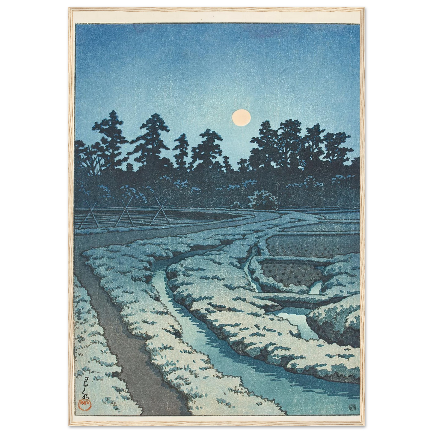 Ayashi no tsuki (Miyagi ken) (Moon at Ayashi, Miyagi Prefecture) (1946) Art Print | Kawase Hasui-Quipham Collections
