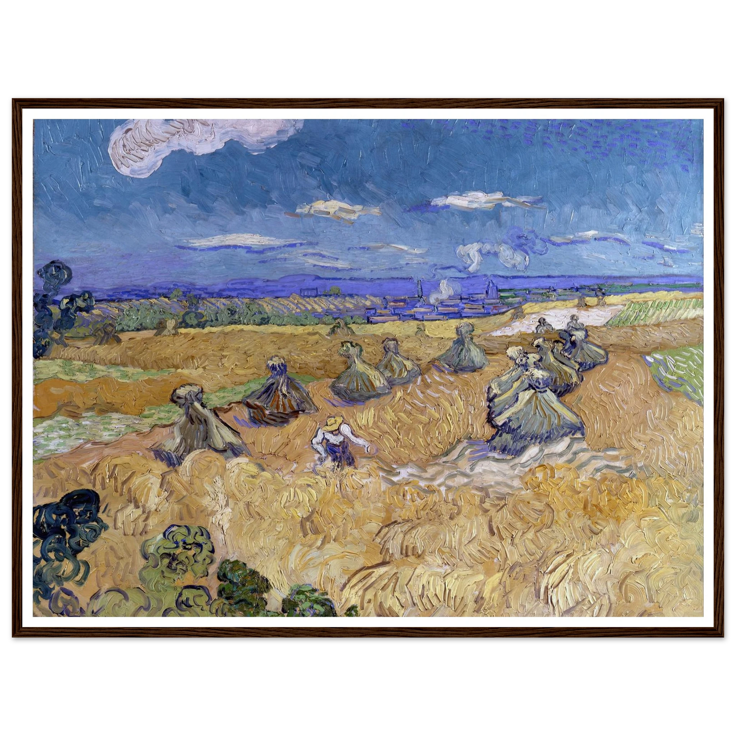 Wheat Fields with Reaper, Auvers Art Print | Vincent van Gogh-Quipham Collections