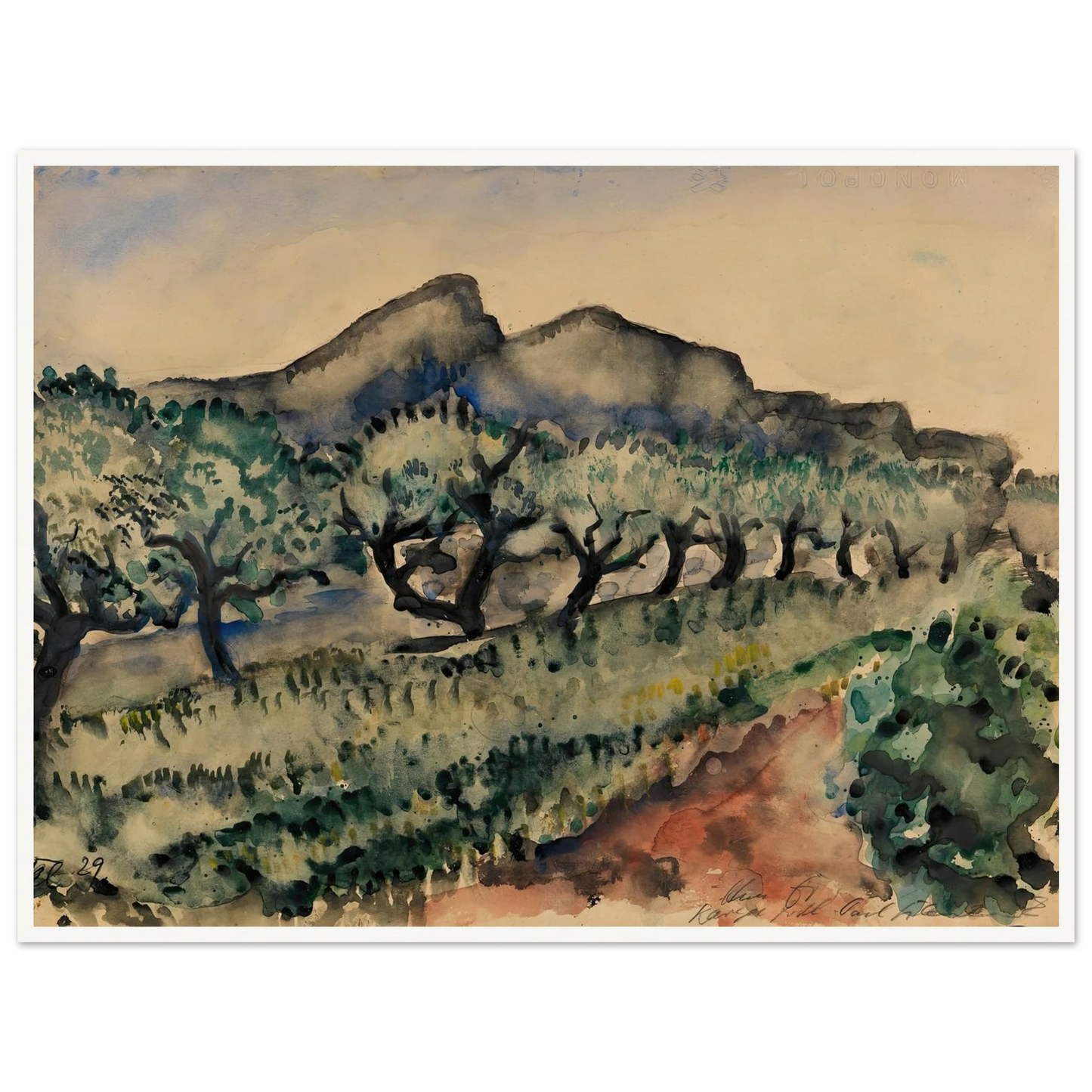 Garten in der Nähe Cassis (1929) Art Print | Paul Kleinschmidt-Quipham Collections