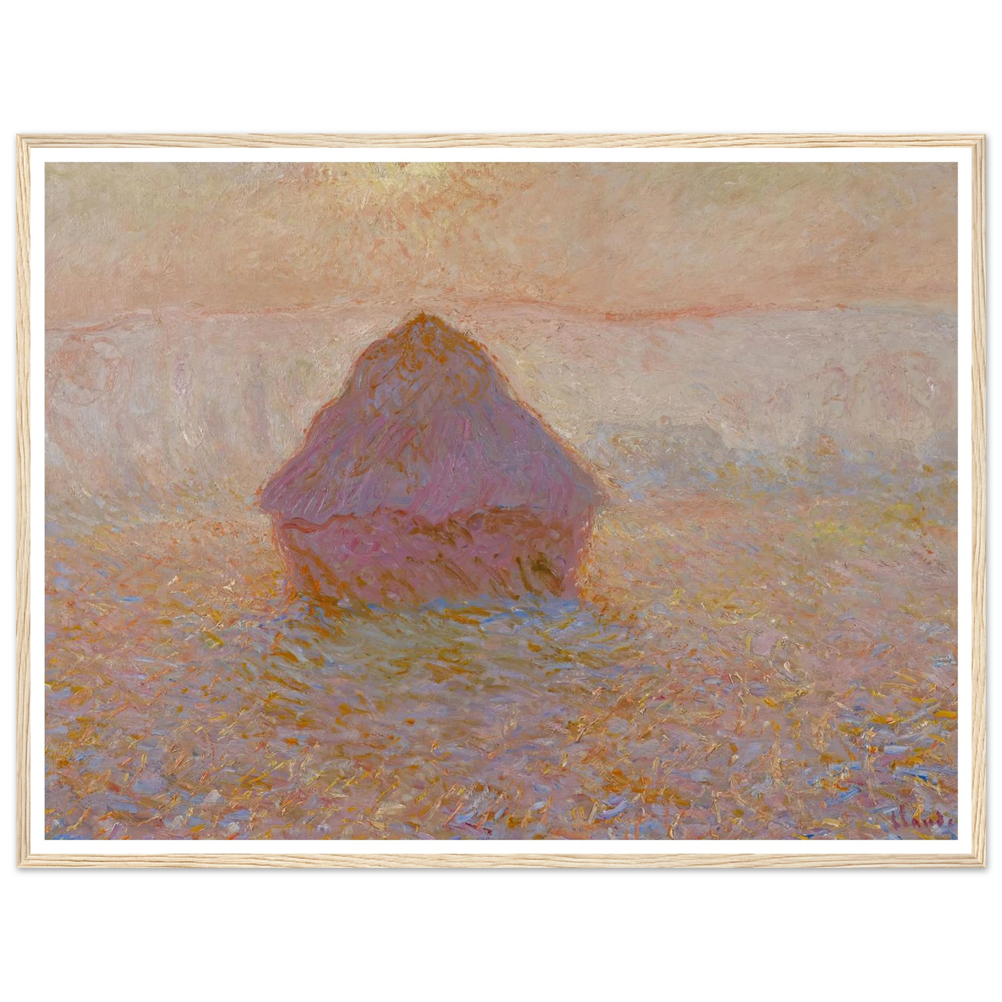 Grainstack-Sun in the Mist (1891) Art Print | Claude Monet-Quipham Collections