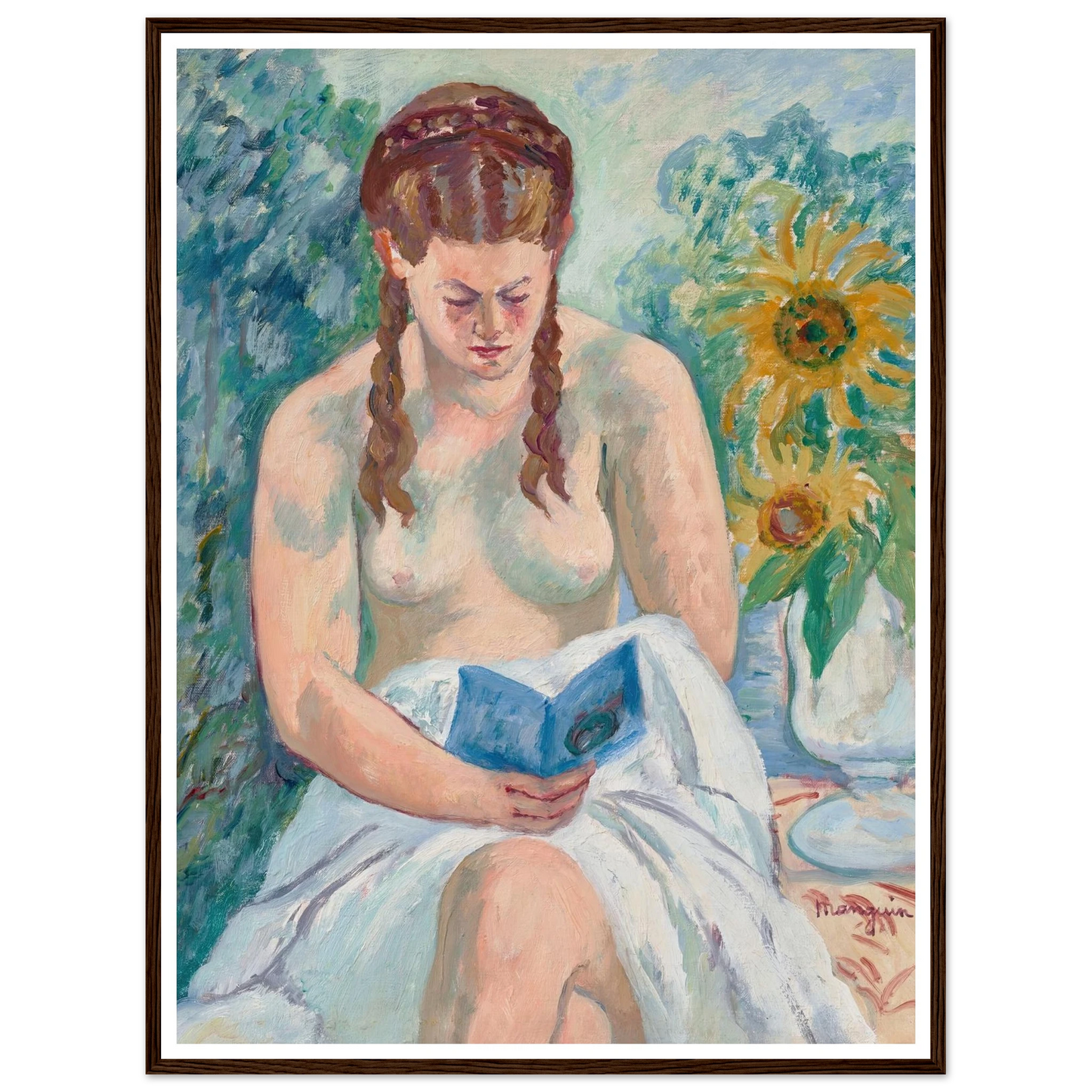 Geneviève Sauty nue lisant (1945) Art Print | Henri Manguin-Quipham Collections