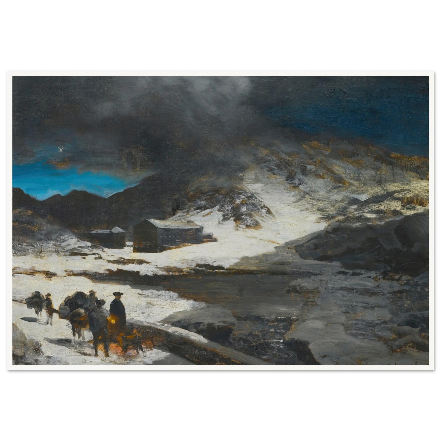 The Great St Bernard Inn, In The Alps Art Print | Oswald Achenbach-Quipham Collections