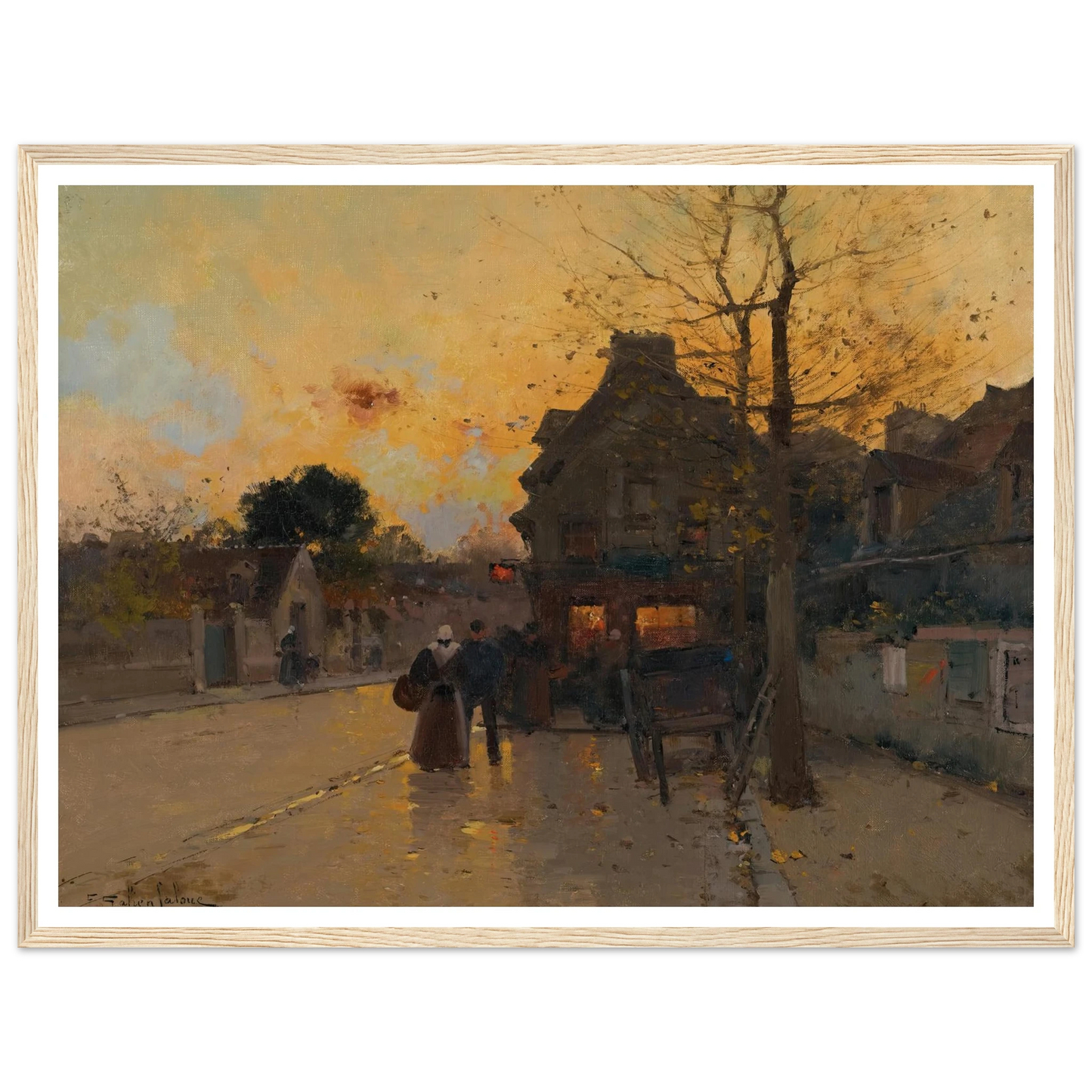 Village, Un Soir D’automne Art Print | Eugene Galien Laloue-Quipham Collections