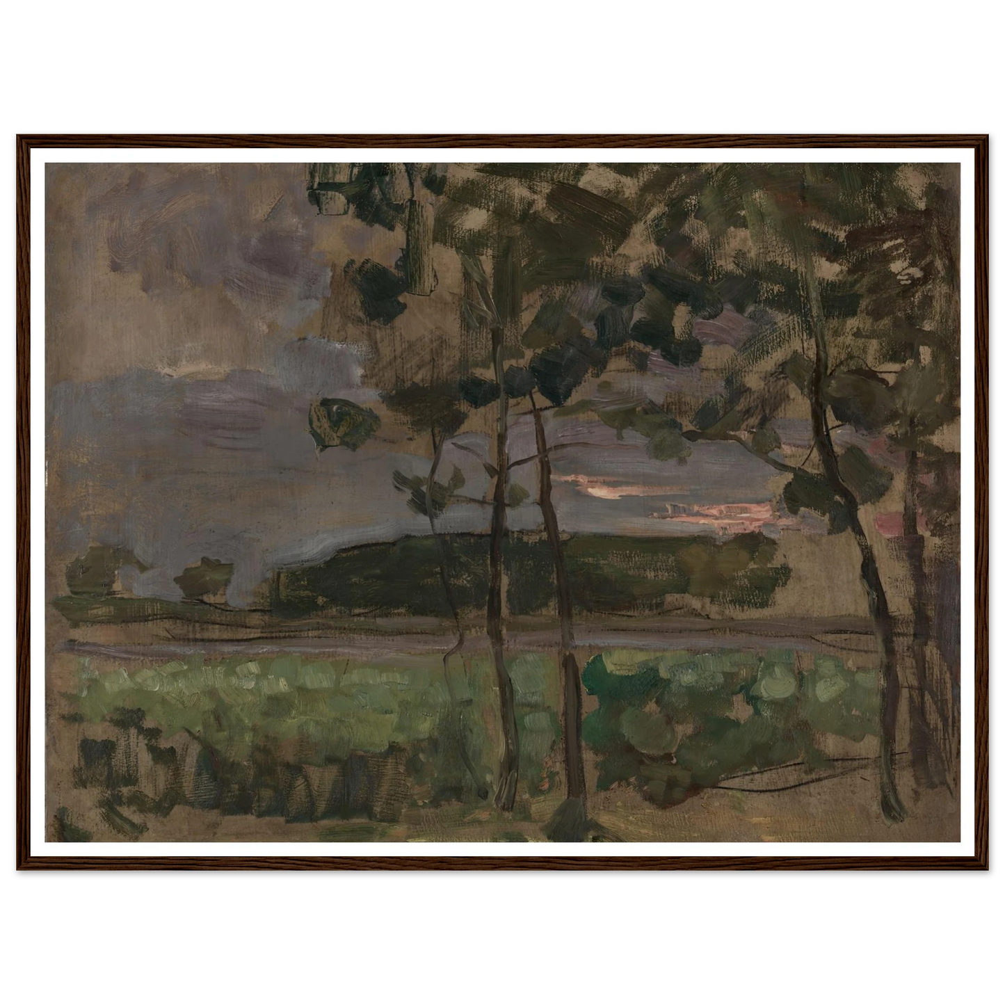 Field with Young Trees in the Foreground (c. 1907) Art Print | Piet Mondrian-Quipham Collections