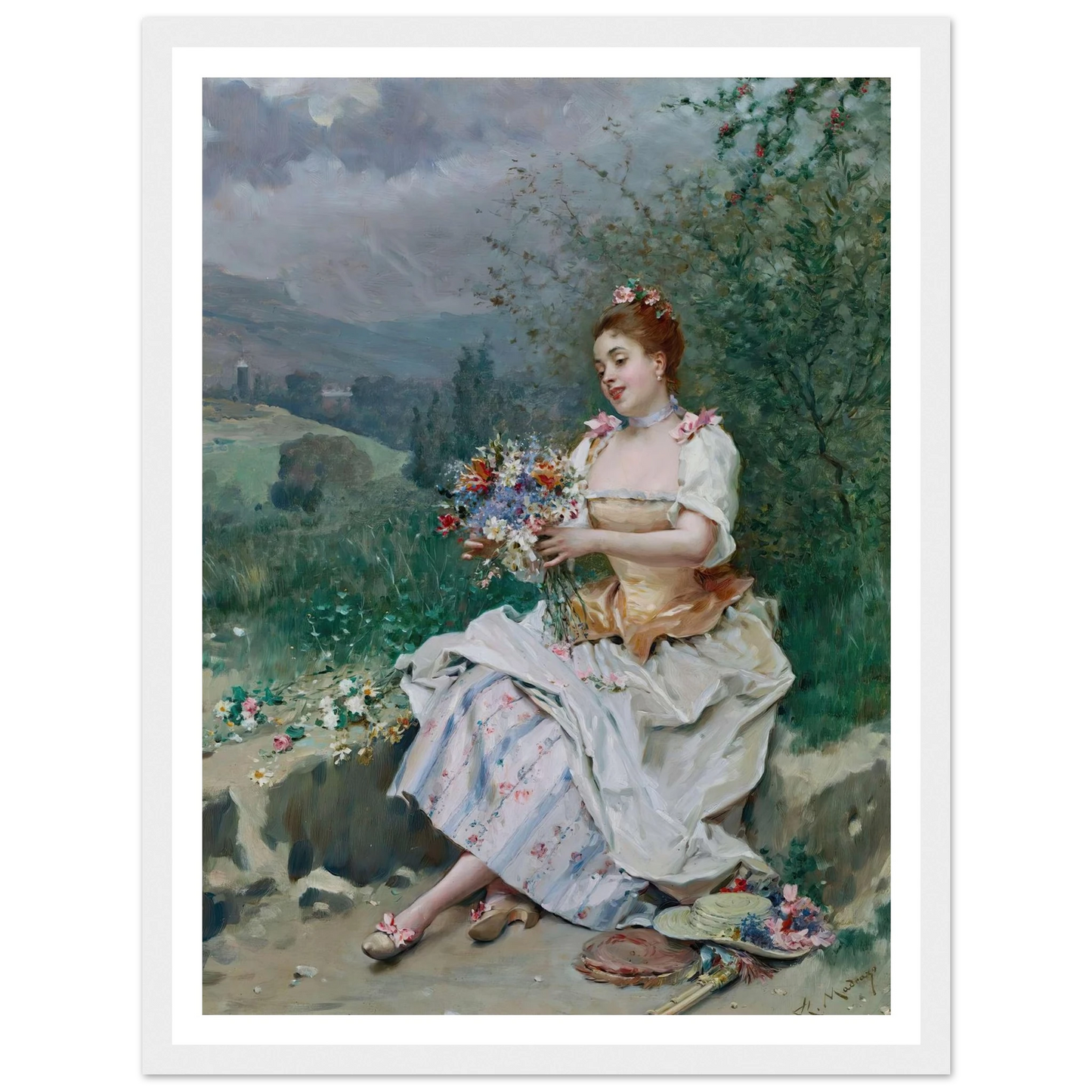 El bouquet de flores Art Print | Raimundo de Madrazo y Garreta-Quipham Collections