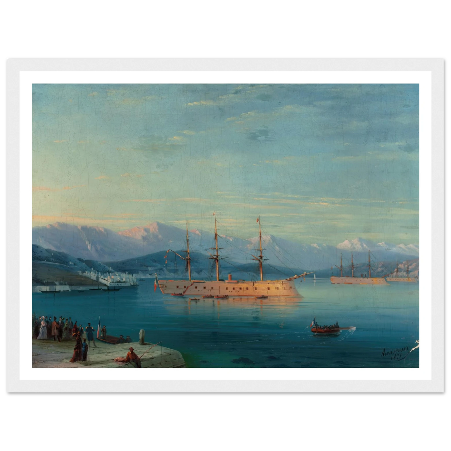 French Ships Departing the Black Sea (1871) Art Print | Ivan Konstantinovich Aivazovsky-Quipham Collections