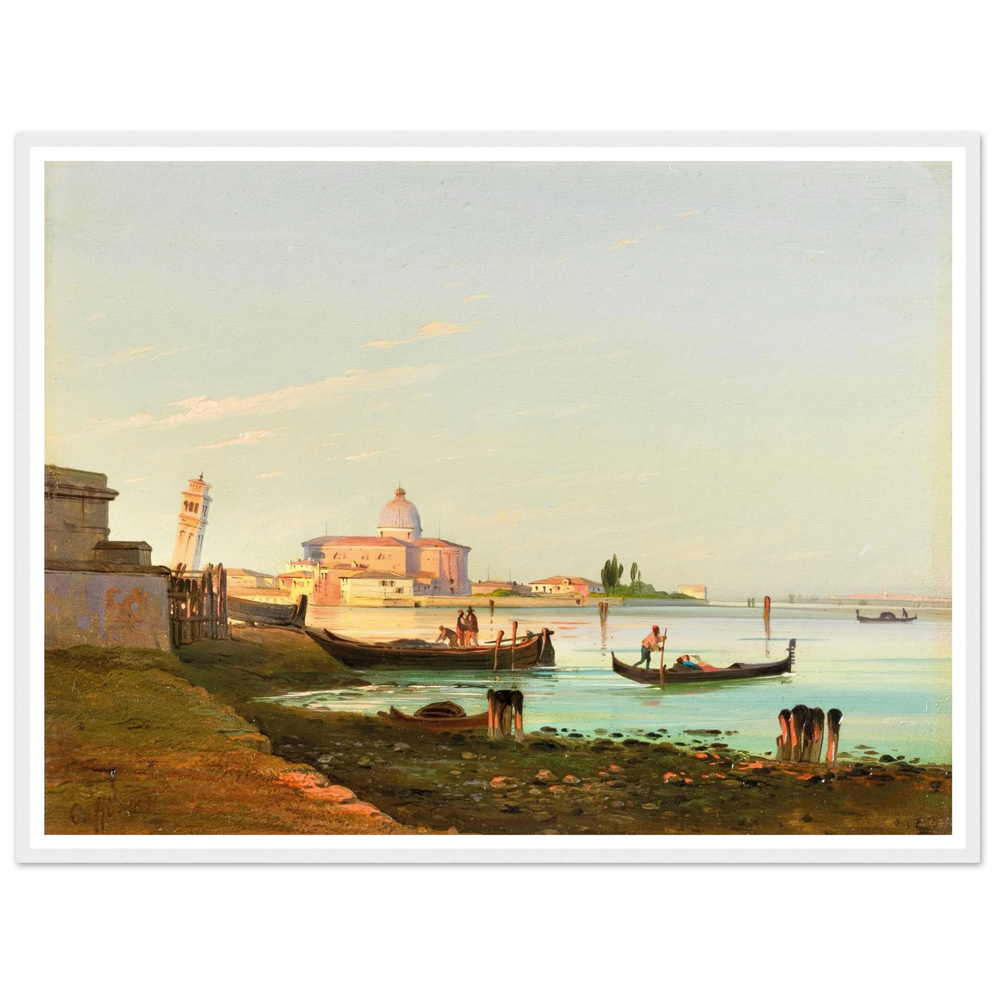 Venice, a View of San Pietro di Castello (1851) Art Print | Ippolito Caffi-Quipham Collections
