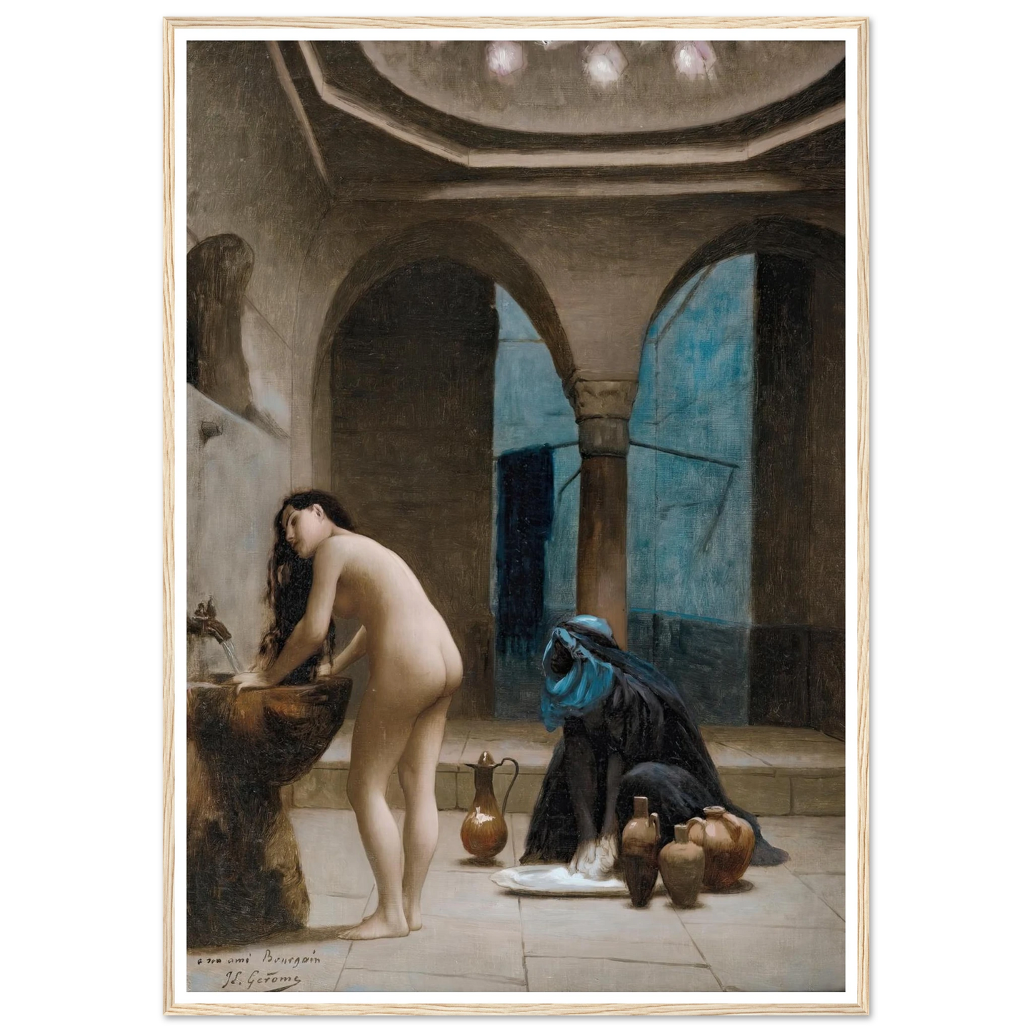 Study For A Maure Bath, Turkish Woman In The Bath Art Print | Jean Leon Gerome-Quipham Collections