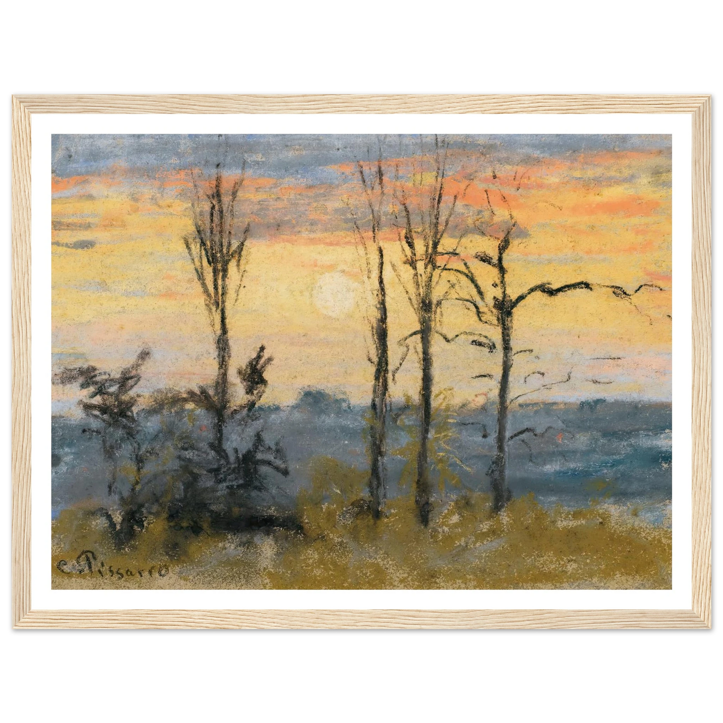 Coucher De Soleil Art Print | Camille Pissarro-Quipham Collections