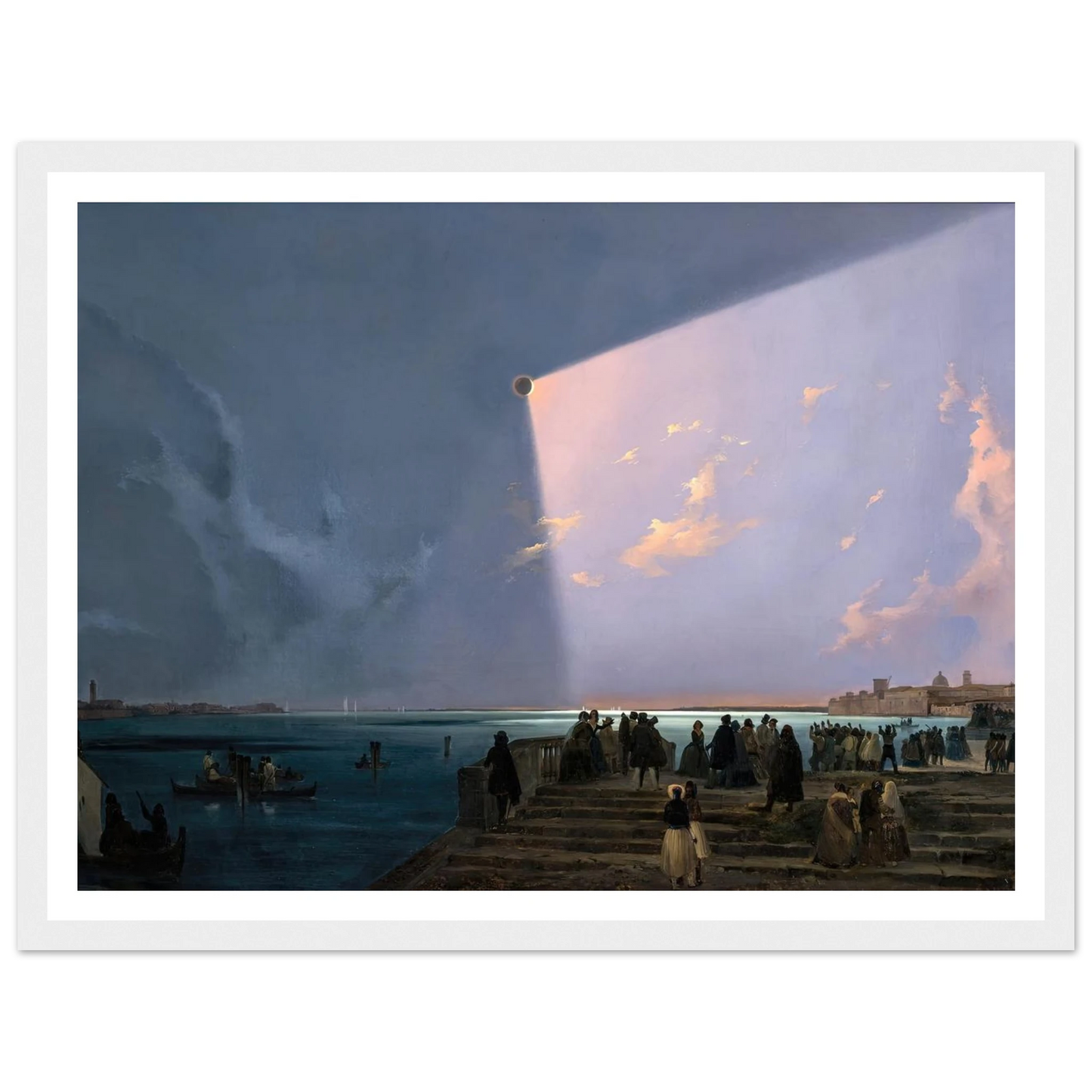 The Eclipse of the Sun in Venice, July 6, 1842 (1800s) Art Print | Ippolito Caffi-Quipham Collections