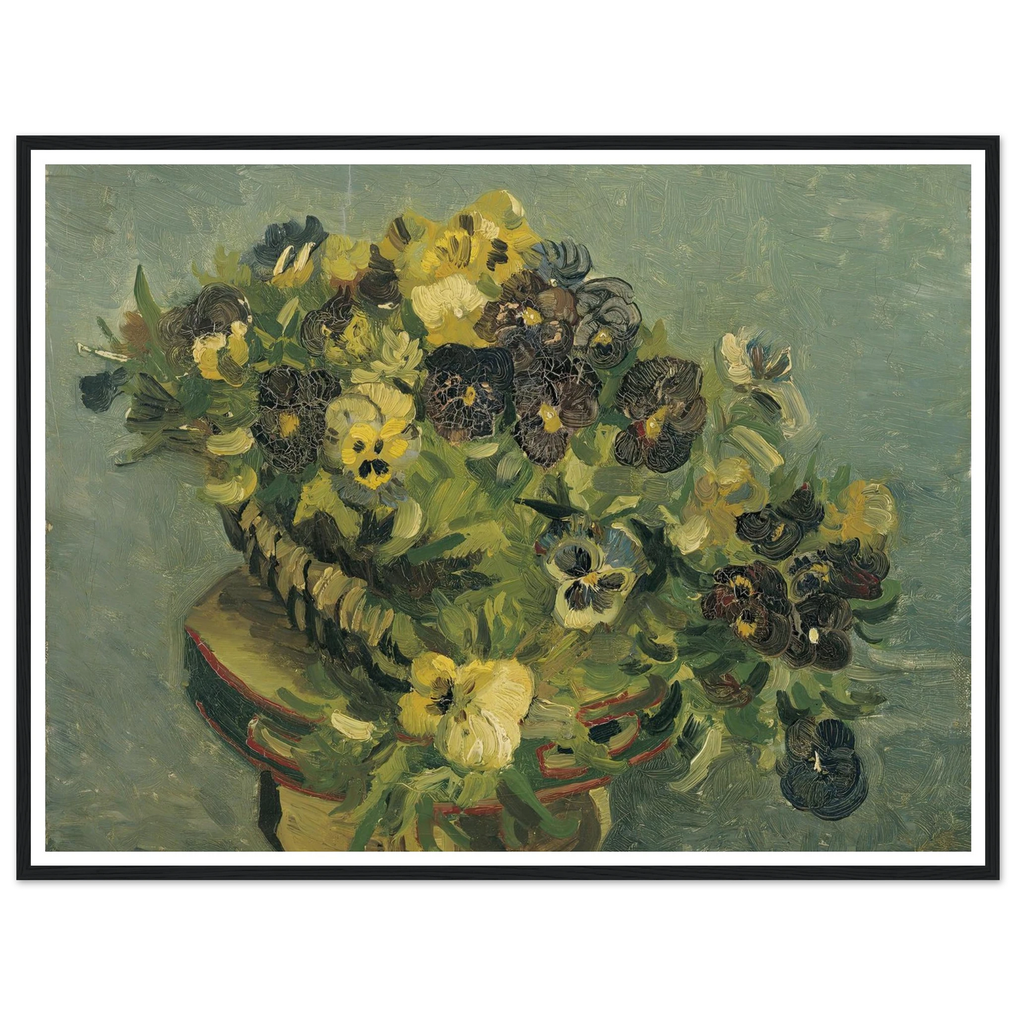 Basket of pansies on a small table (1887) Art Print | Vincent van Gogh-Quipham Collections