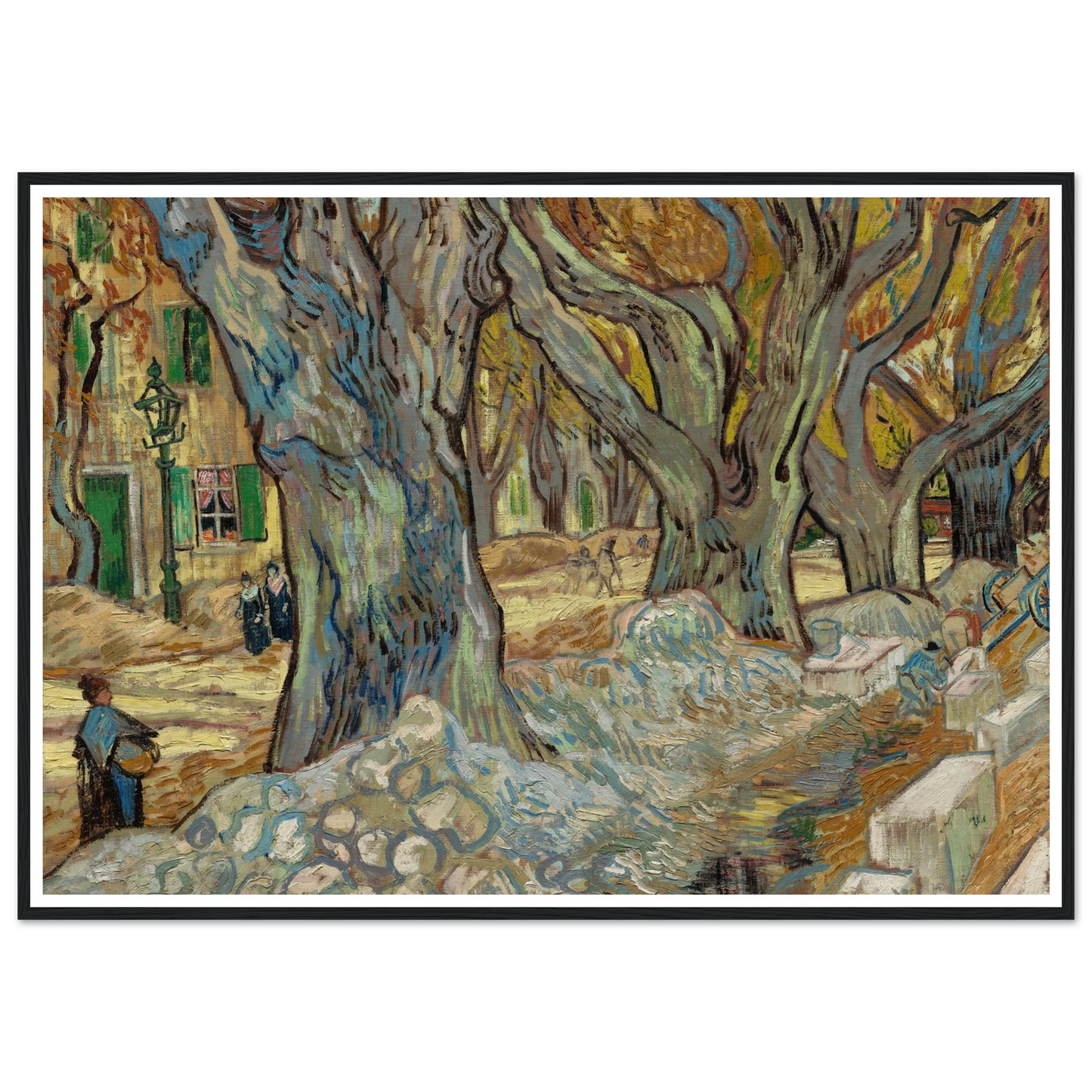 The Large Plane Trees (Road Menders at Saint-Rémy) (1889) Art Print | Vincent van Gogh-Quipham Collections
