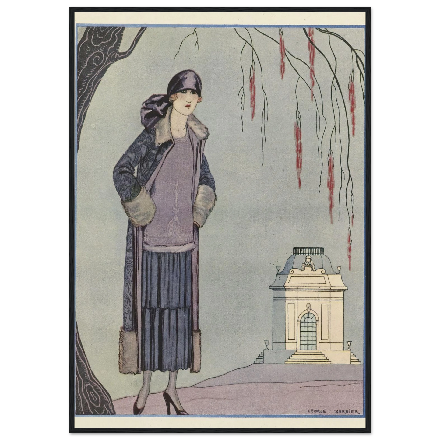 Le Belvédère ; Robe-Manteau, de Worth (1924) Art Print | George Barbier-Quipham Collections