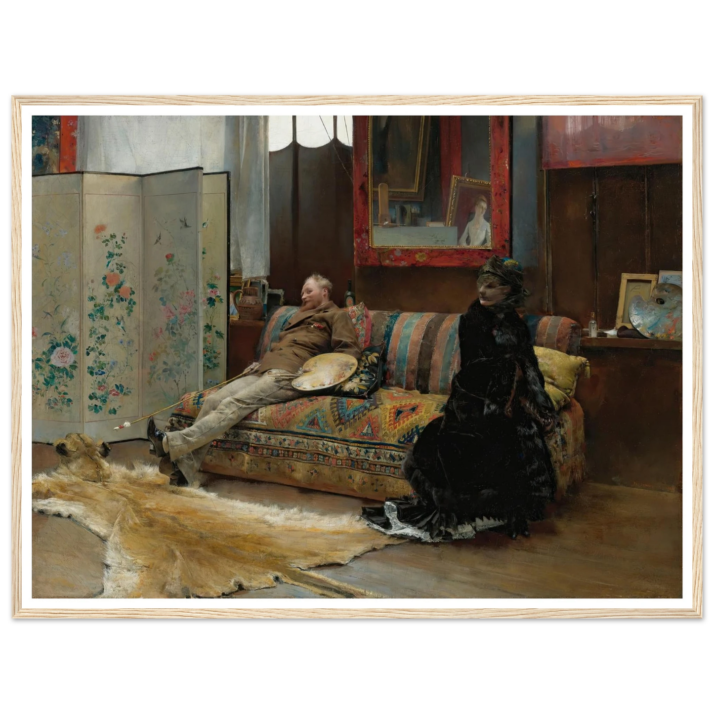 Bouderie (Gustave Courtois In His Studio) (1880) Art Print | Pascal Adolphe Jean Dagnan Bouveret-Quipham Collections