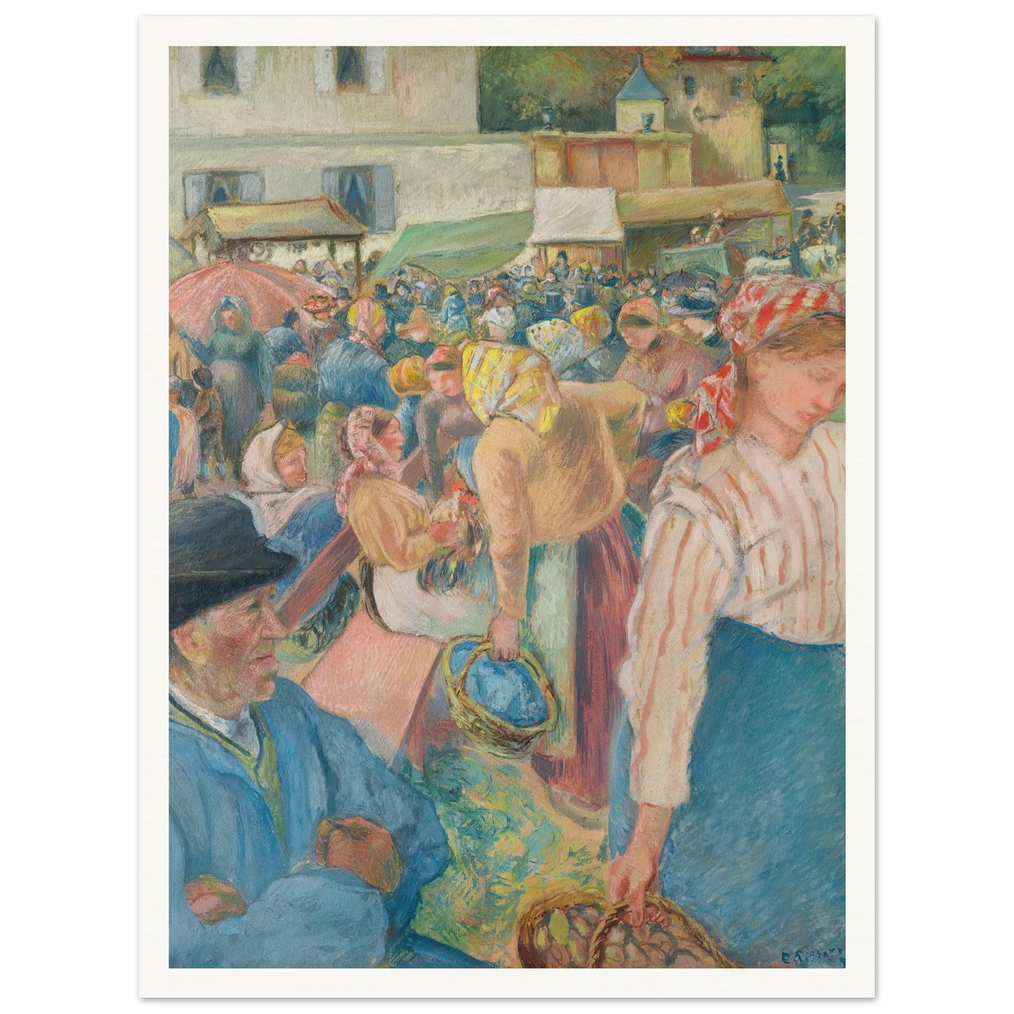 Marché à la volaille, Pontoise (1882) Art Print | Camille Pissarro-Quipham Collections
