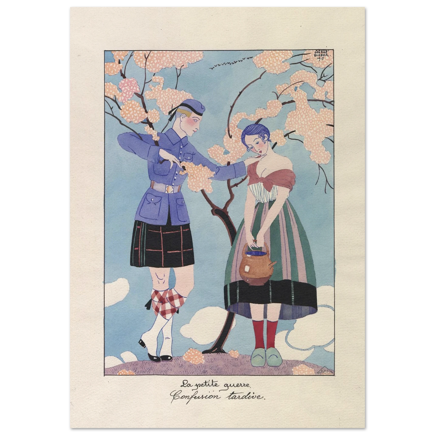 La petite guerre. Confusion tardive (1915) Art Print | George Barbier-Quipham Collections