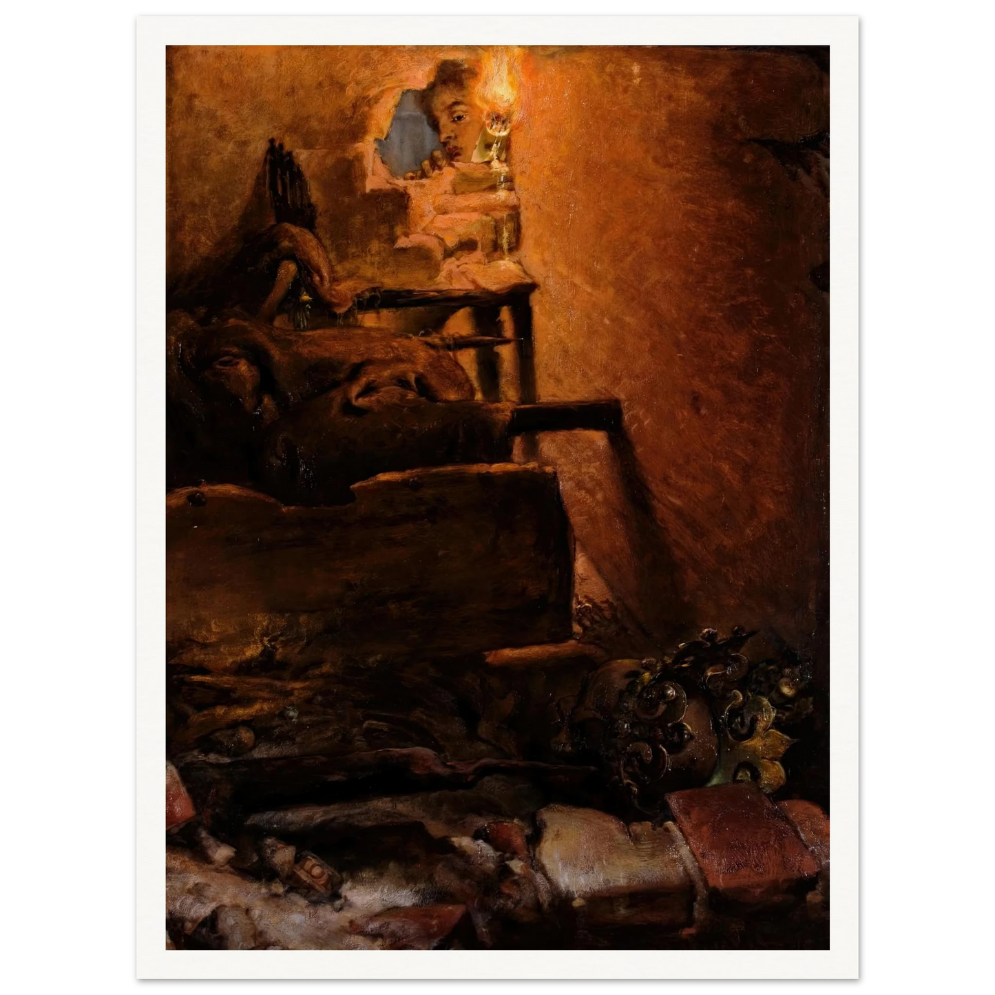 The interior of the tomb of King Kazimierz Wielki (1869) Art Print | Jan Matejko-Quipham Collections