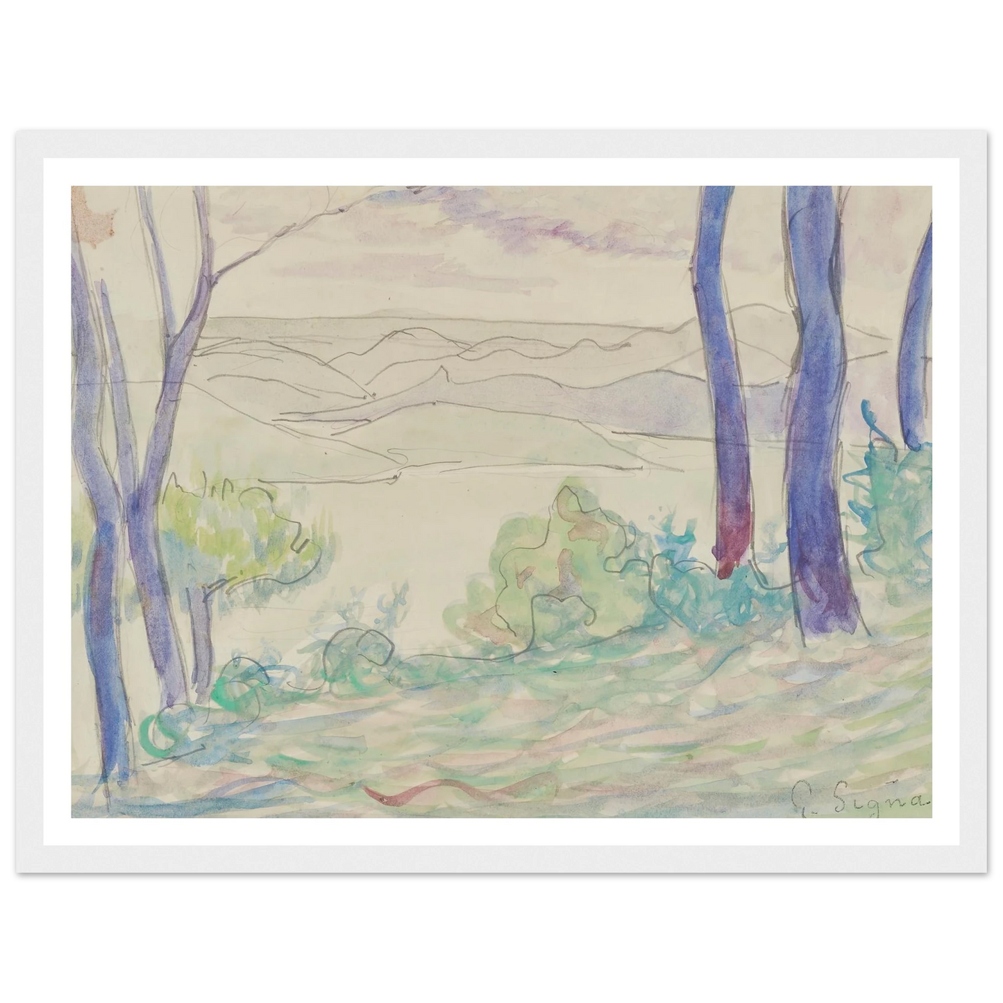 Paysage méditerranéen (1895) Art Print | Paul Signac-Quipham Collections