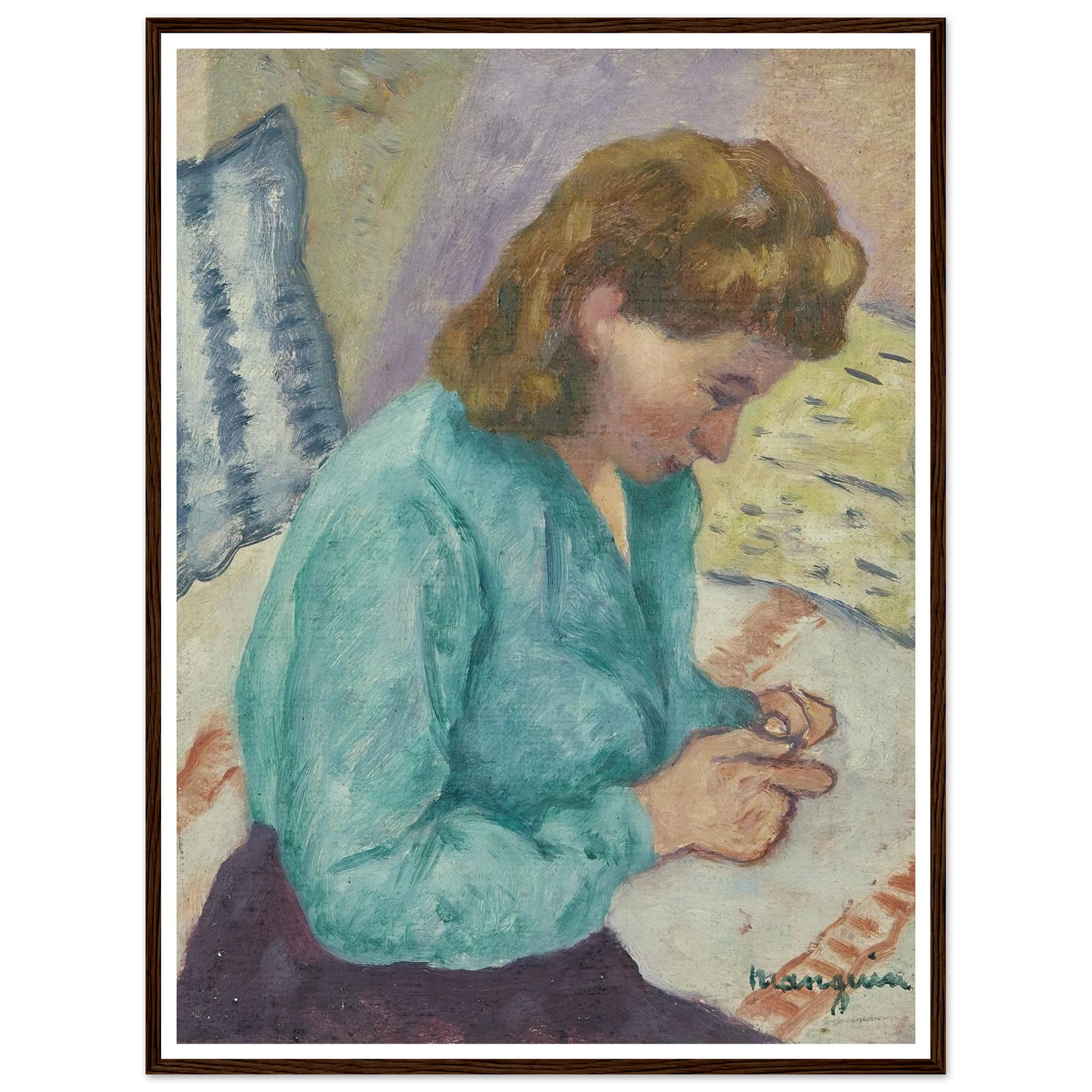Geneviève Sauty de profil (1946) Art Print | Henri Manguin-Quipham Collections