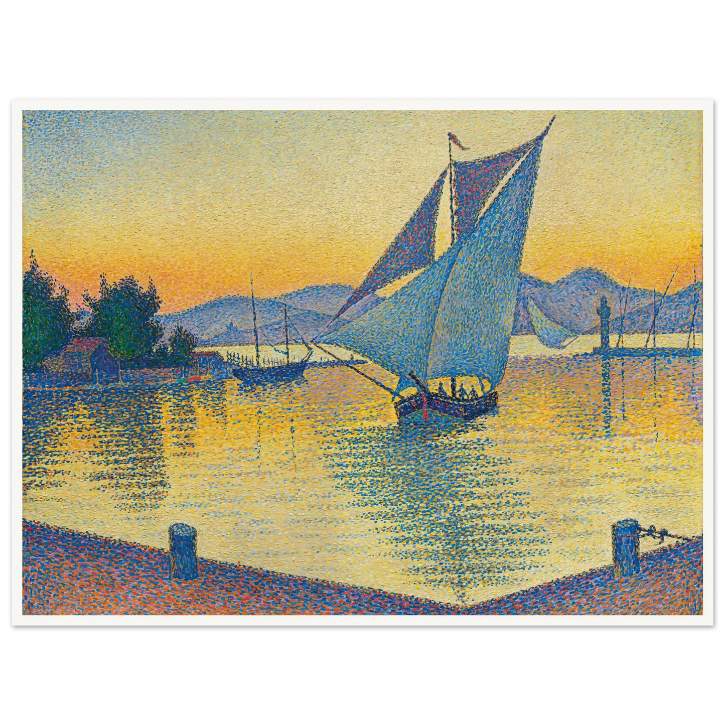 Le Port Au Soleil Couchant, Opus 236 (Saint-Tropez) (1892) Art Print | Paul Signac-Quipham Collections