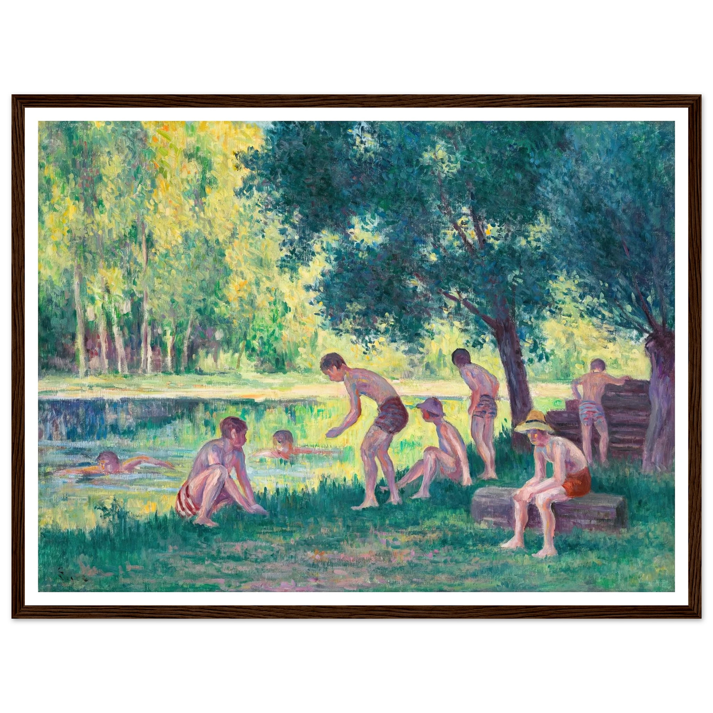 Baignade dans la cure (1908) Art Print | Maximilien Luce-Quipham Collections