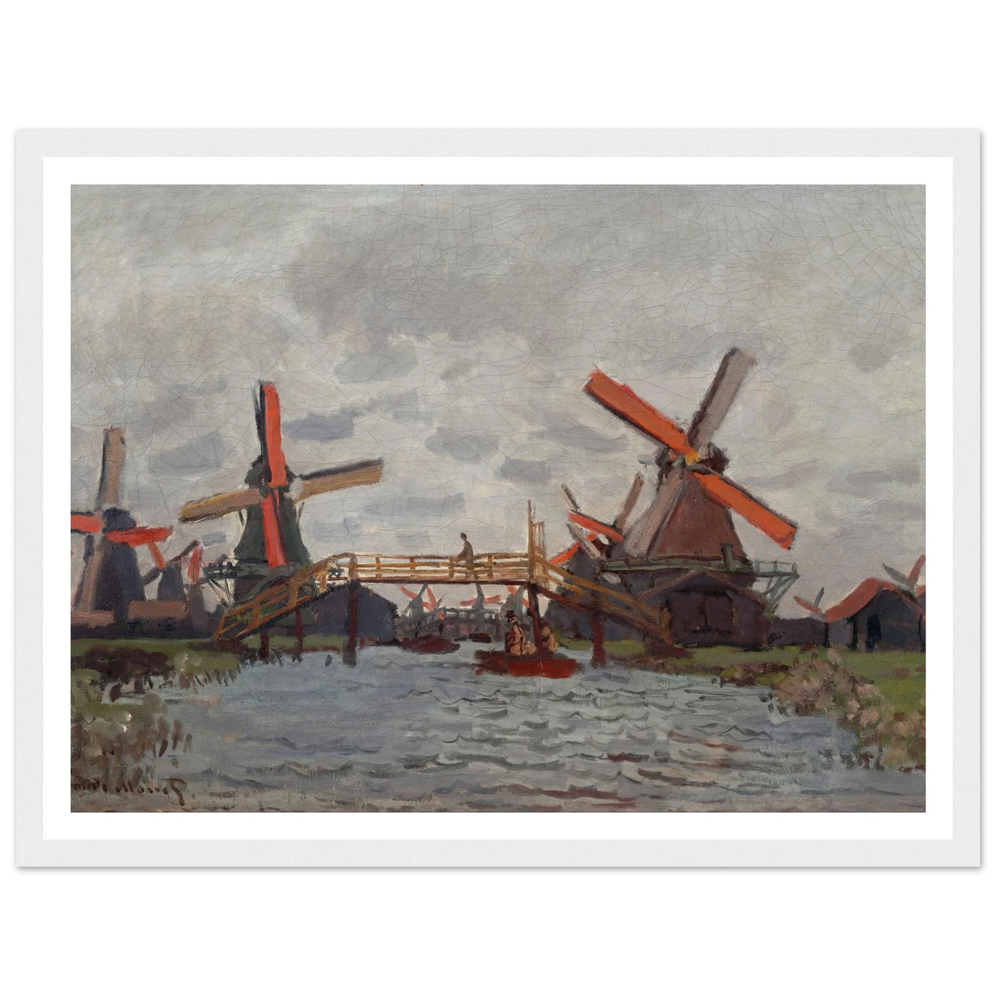 Mills at Westzijderveld near Zaandam (1871) Art Print | Claude Monet-Quipham Collections