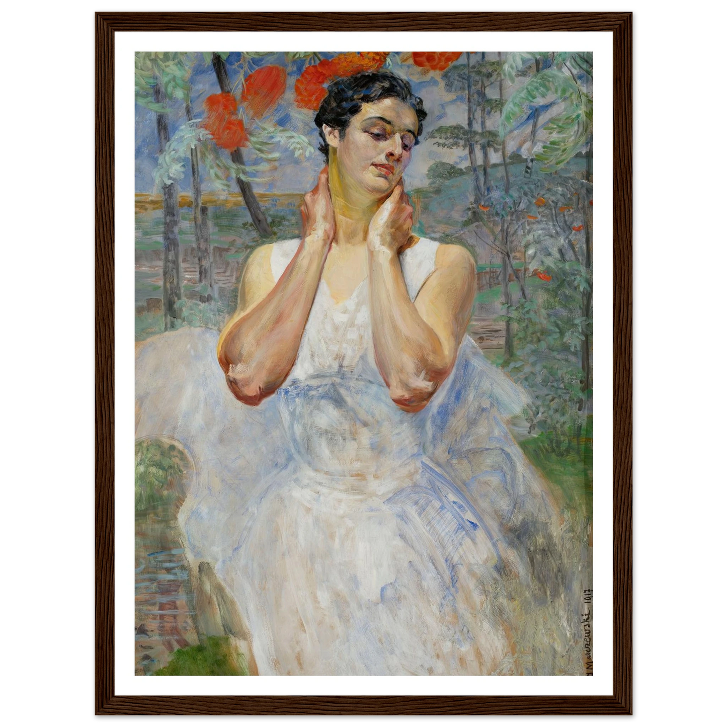 Portrait of a woman with rowanberry (1917) Art Print | Jacek Malczewski-Quipham Collections