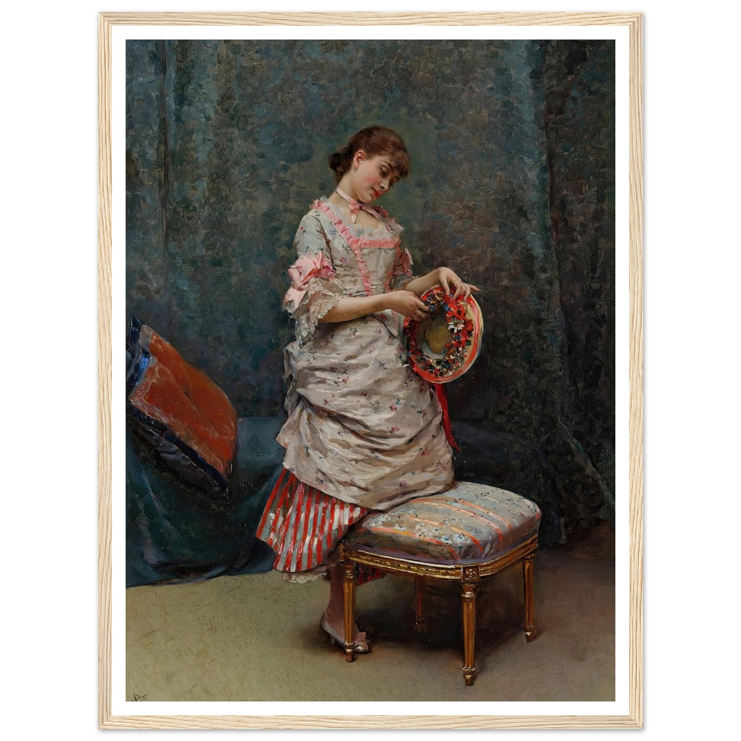 Aline Holding a Hat Art Print | Raimundo de Madrazo y Garreta-Quipham Collections