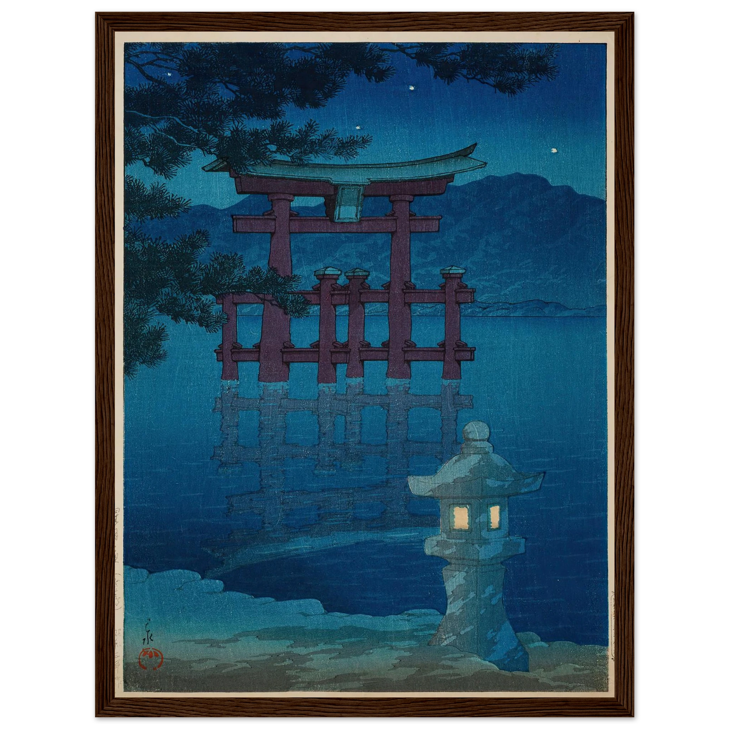 Hoshizukiyo Miyajima (Starlit Night at Miyajima) (1928) Art Print | Kawase Hasui-Quipham Collections