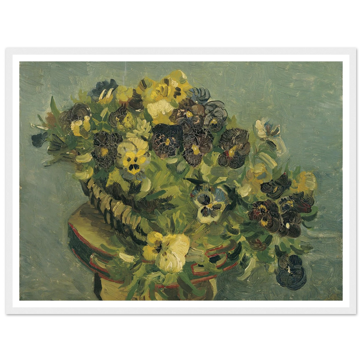 Basket of pansies on a small table (1887) Art Print | Vincent van Gogh-Quipham Collections