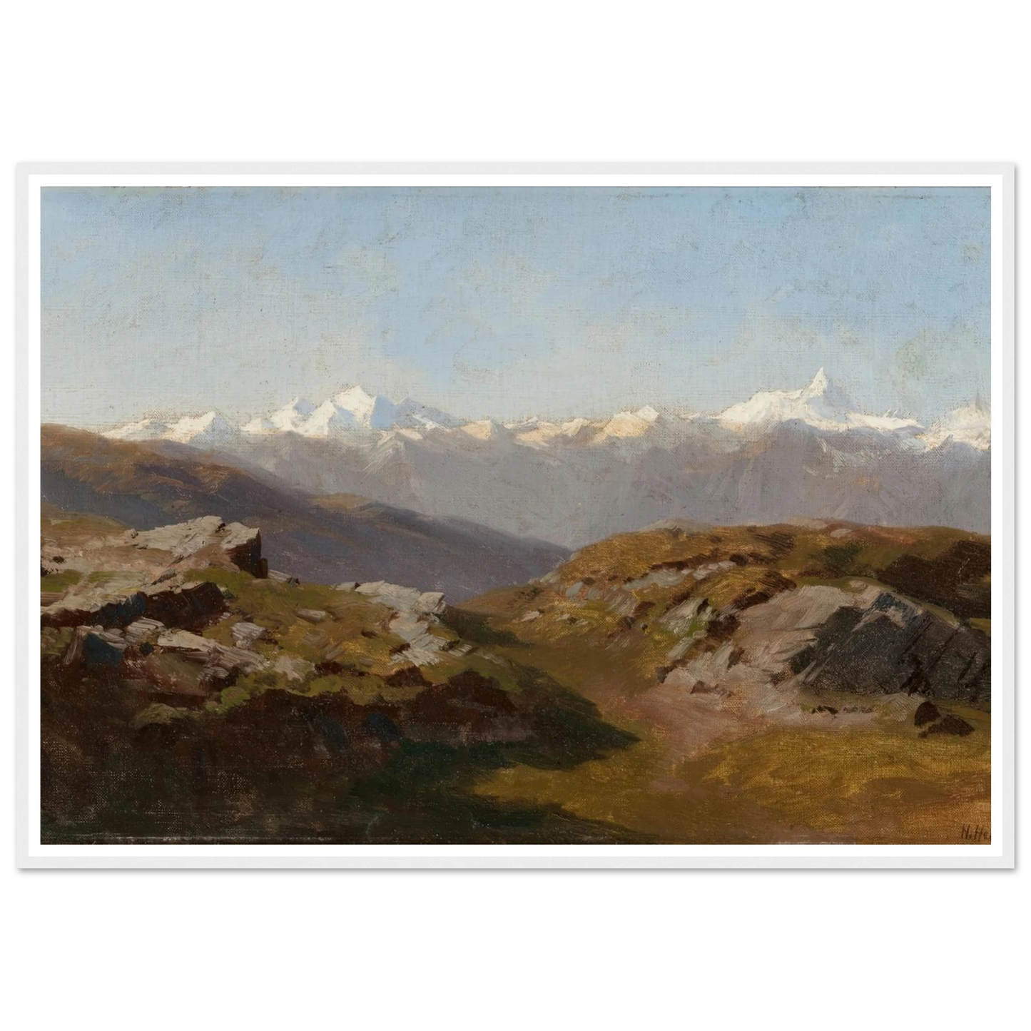 Snow-Capped Peaks Art Print | Hermann Ottomar Herzog-Quipham Collections