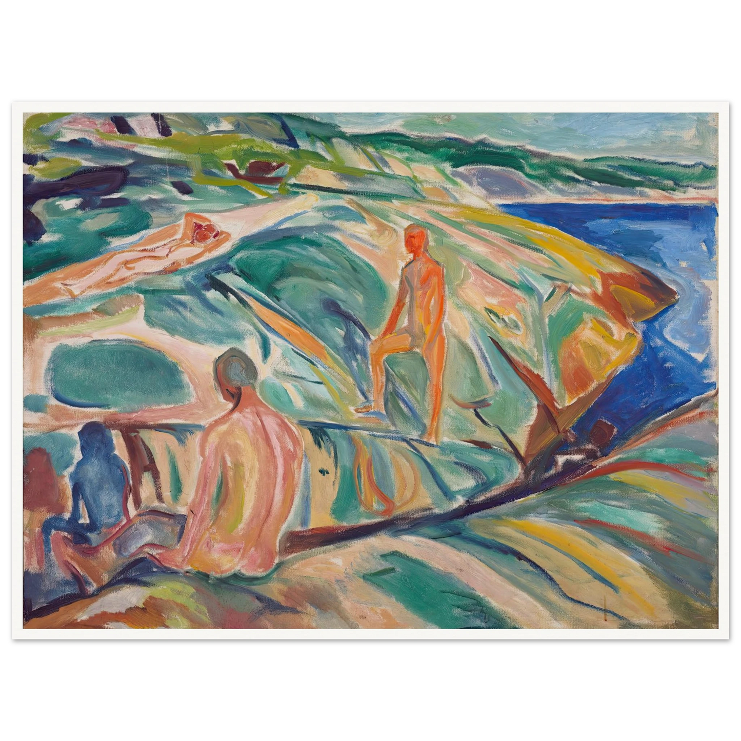 Bathing Men on Rocks (1915) Art Print | Edvard Munch-Quipham Collections