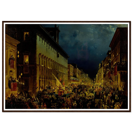 Moccoli Evening In Rome (1834) Art Print | Ippolito Caffi-Quipham Collections