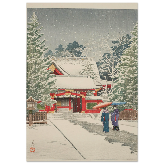 Shato no yuki, Hie jinja (Snow at Hie Shrine) (1931) Art Print | Kawase Hasui-Quipham Collections