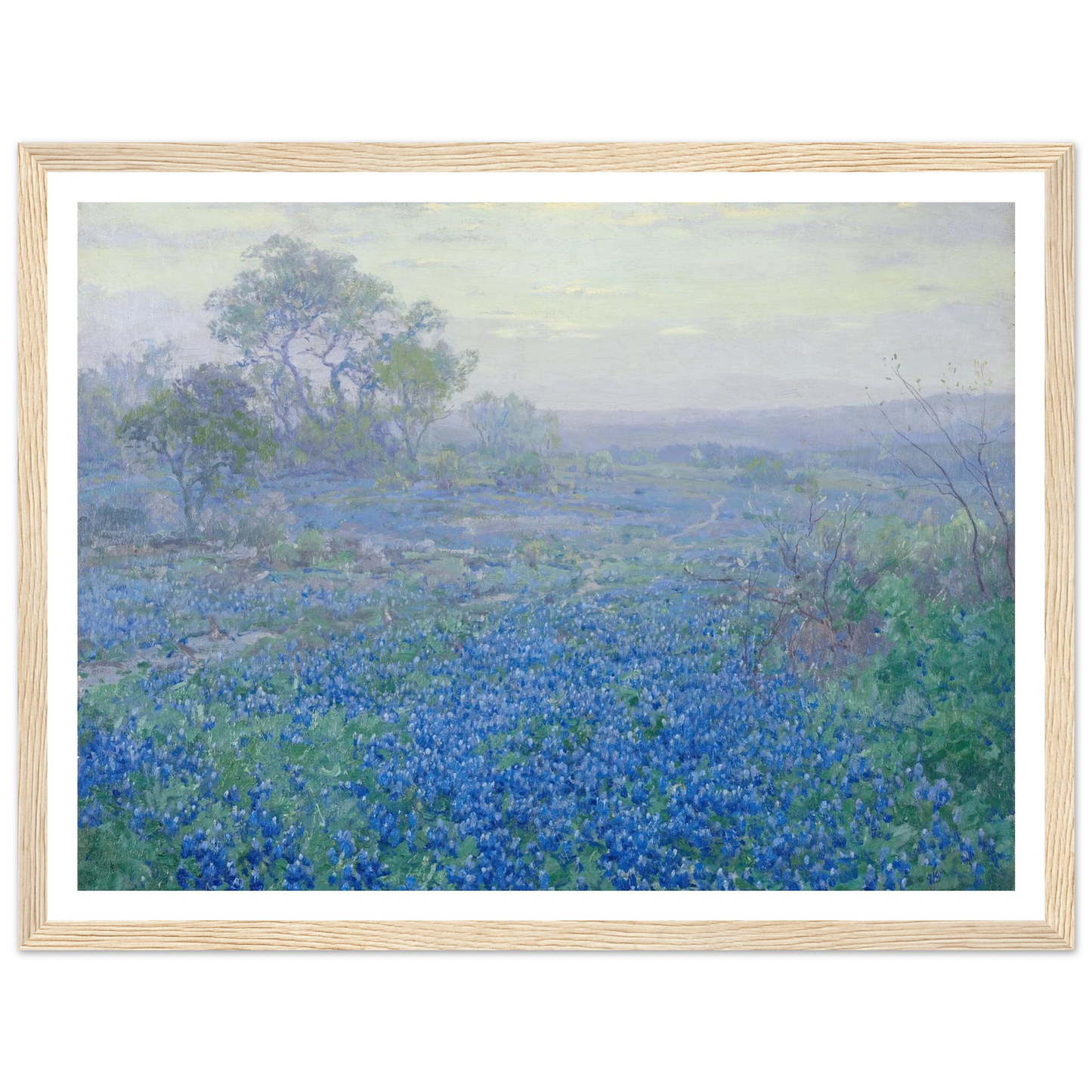 A Cloudy Day, Bluebonnets near San Antonio, Texas (1918) Art Print | Julian Onderdonk-Quipham Collections