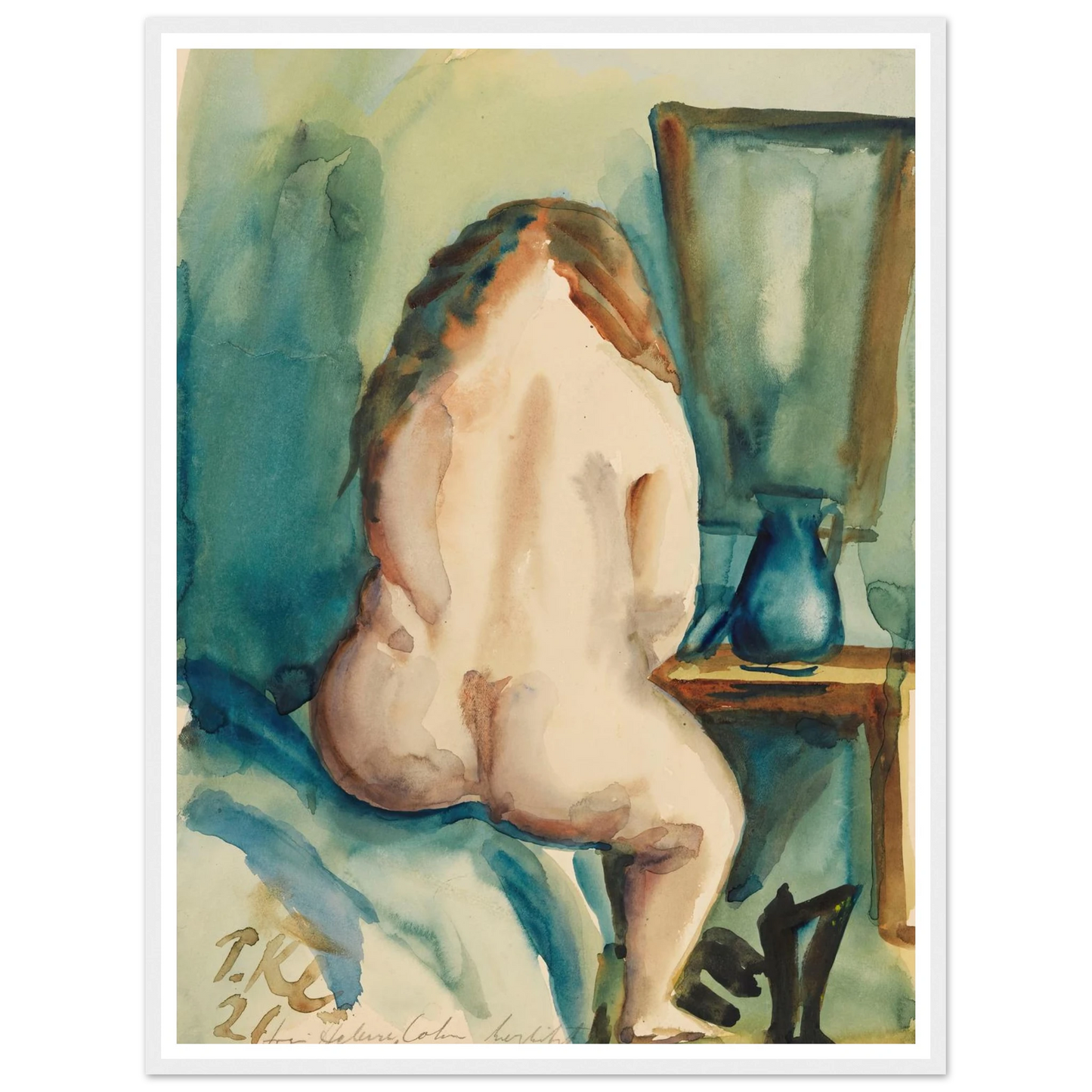 Interieur mit weiblichem Rückenakt (1921) Art Print | Paul Kleinschmidt-Quipham Collections