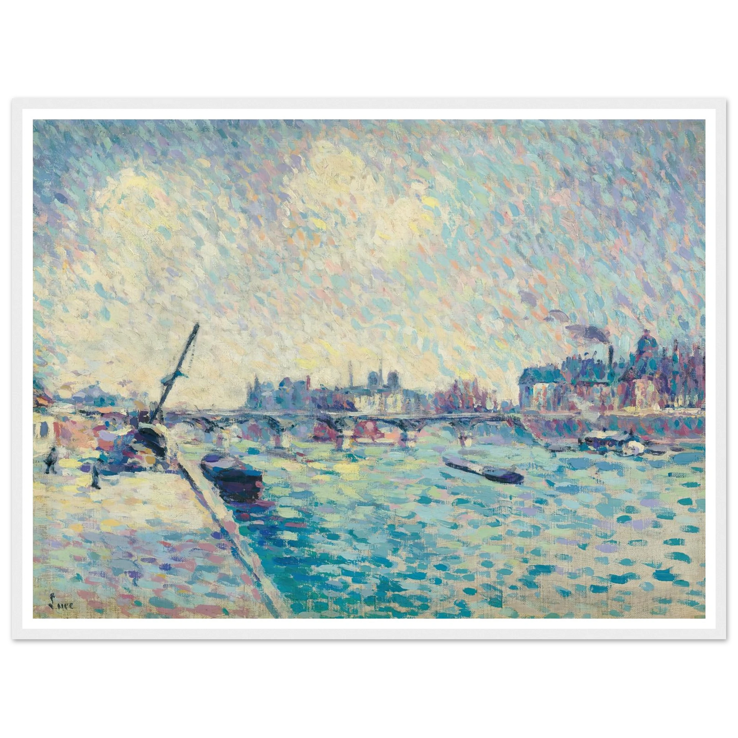 Paris, la Seine, Notre-Dame au loin (1898) Art Print | Maximilien Luce-Quipham Collections