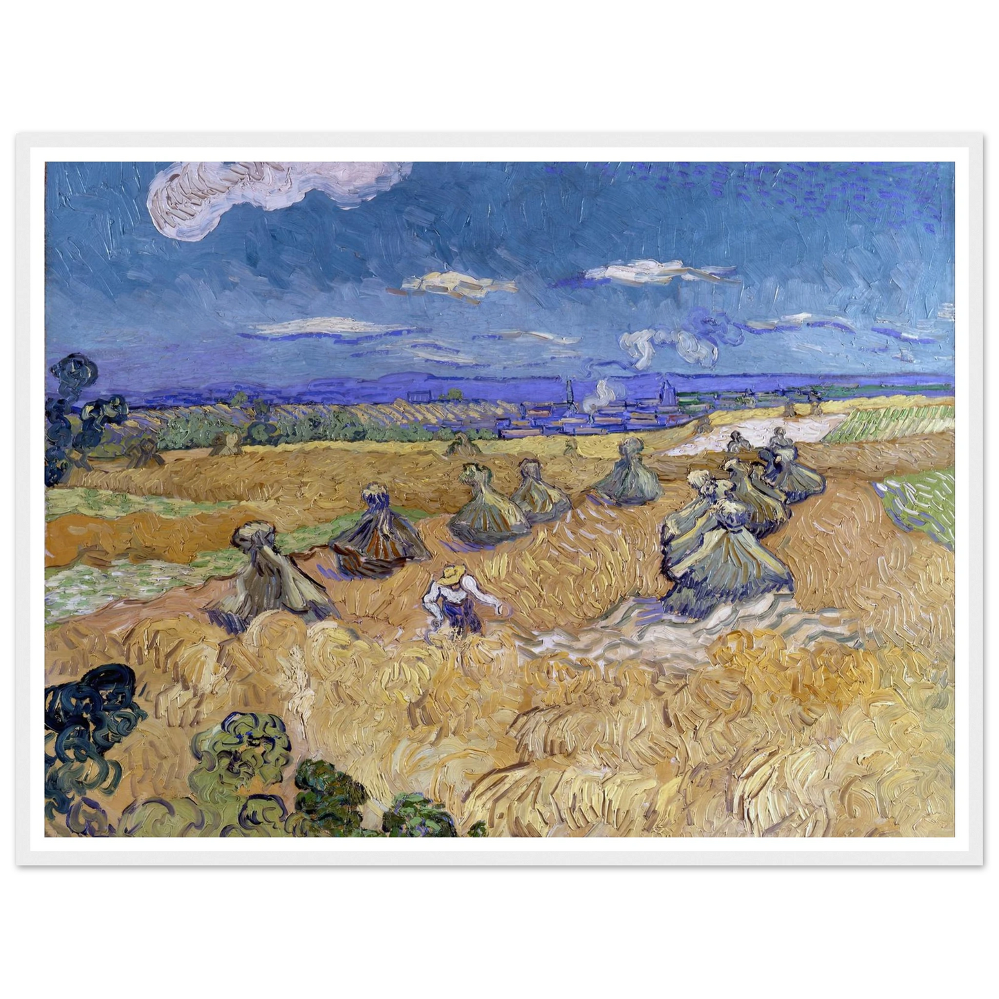 Wheat Fields with Reaper, Auvers Art Print | Vincent van Gogh-Quipham Collections