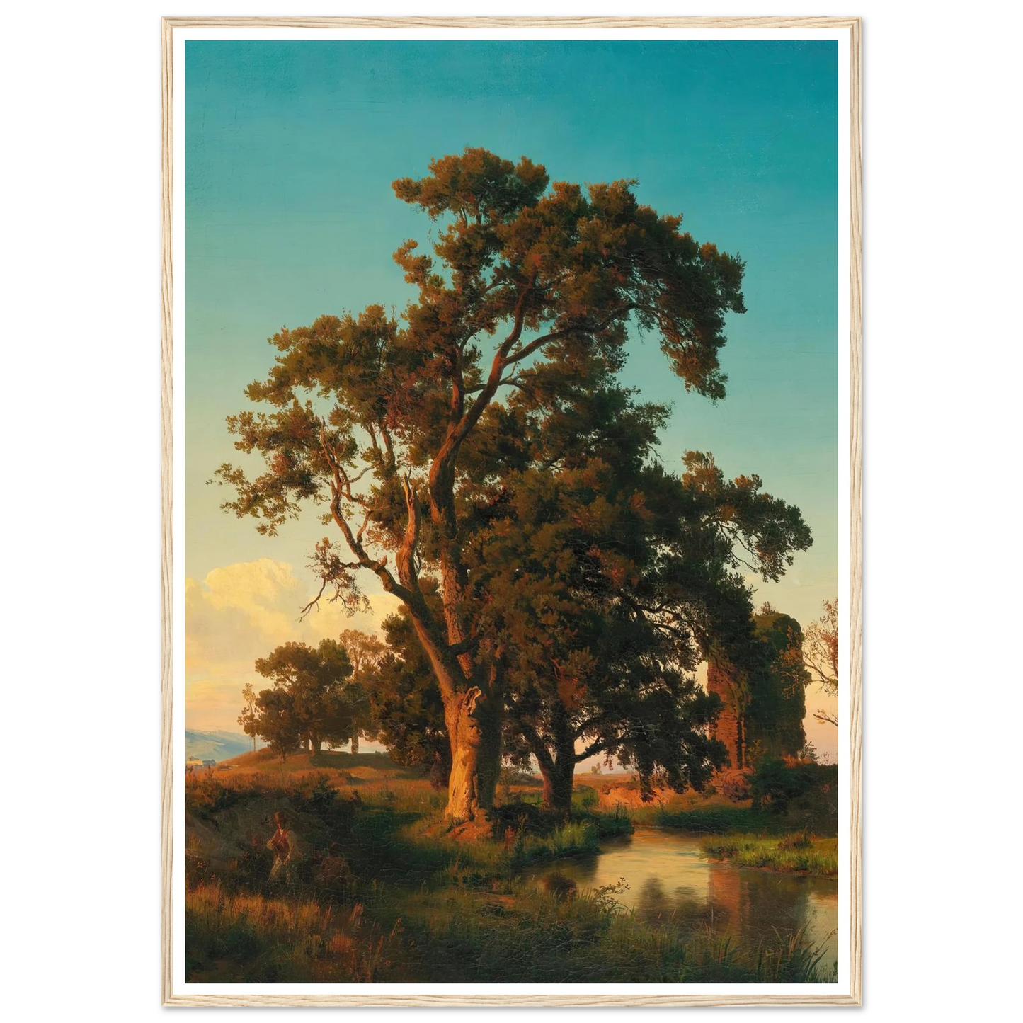 A majestic tree in the evening light Art Print | Oswald Achenbach-Quipham Collections