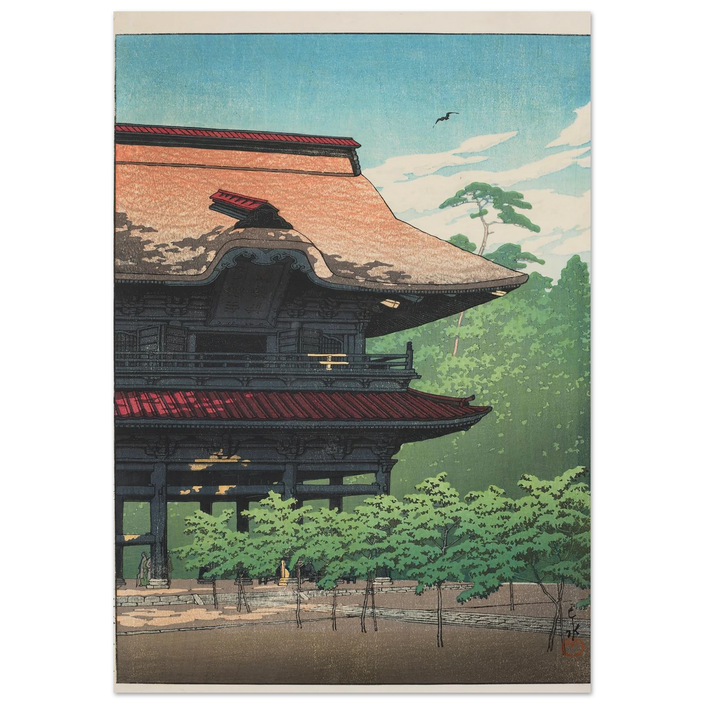Kamakura Kenchoji (Kenchoji Temple in Kamakura) (1933) Art Print | Kawase Hasui-Quipham Collections