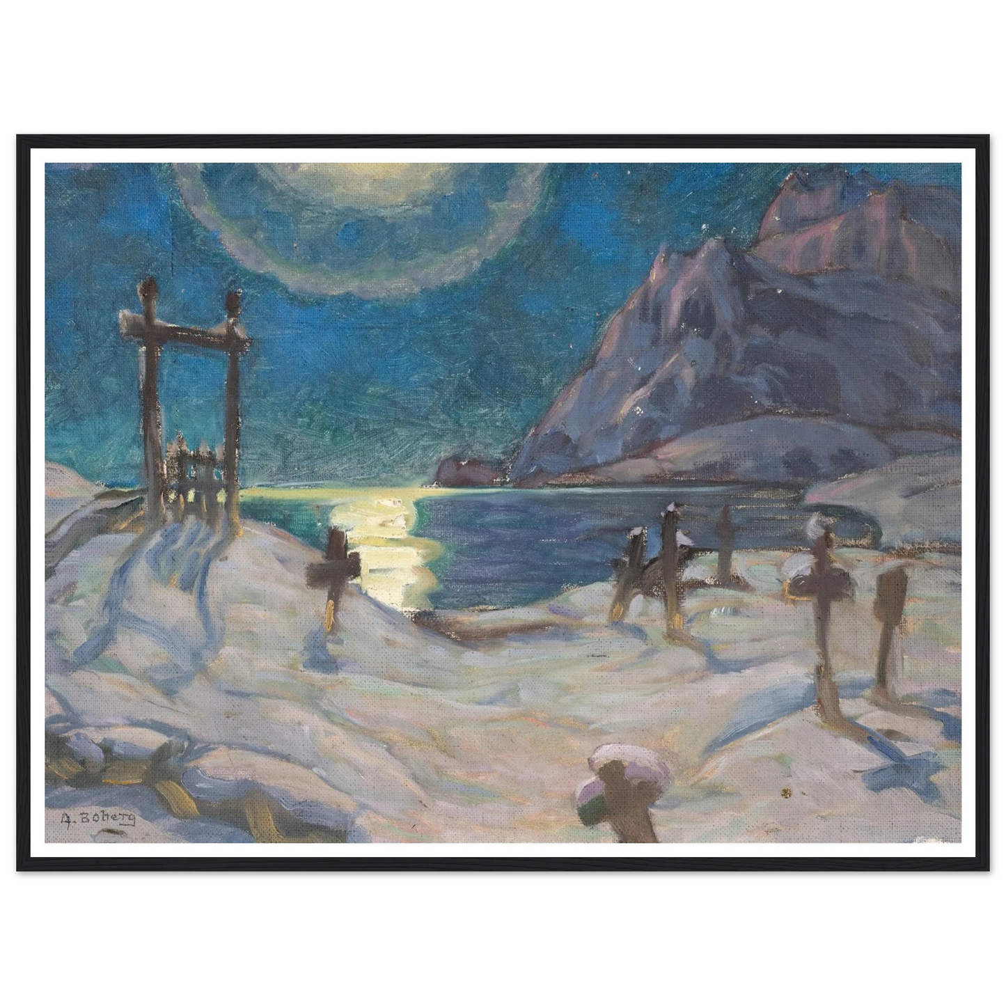 The Graveyard in the Mountains. Study from Lofoten (1920) Art Print | Anna Boberg-Quipham Collections