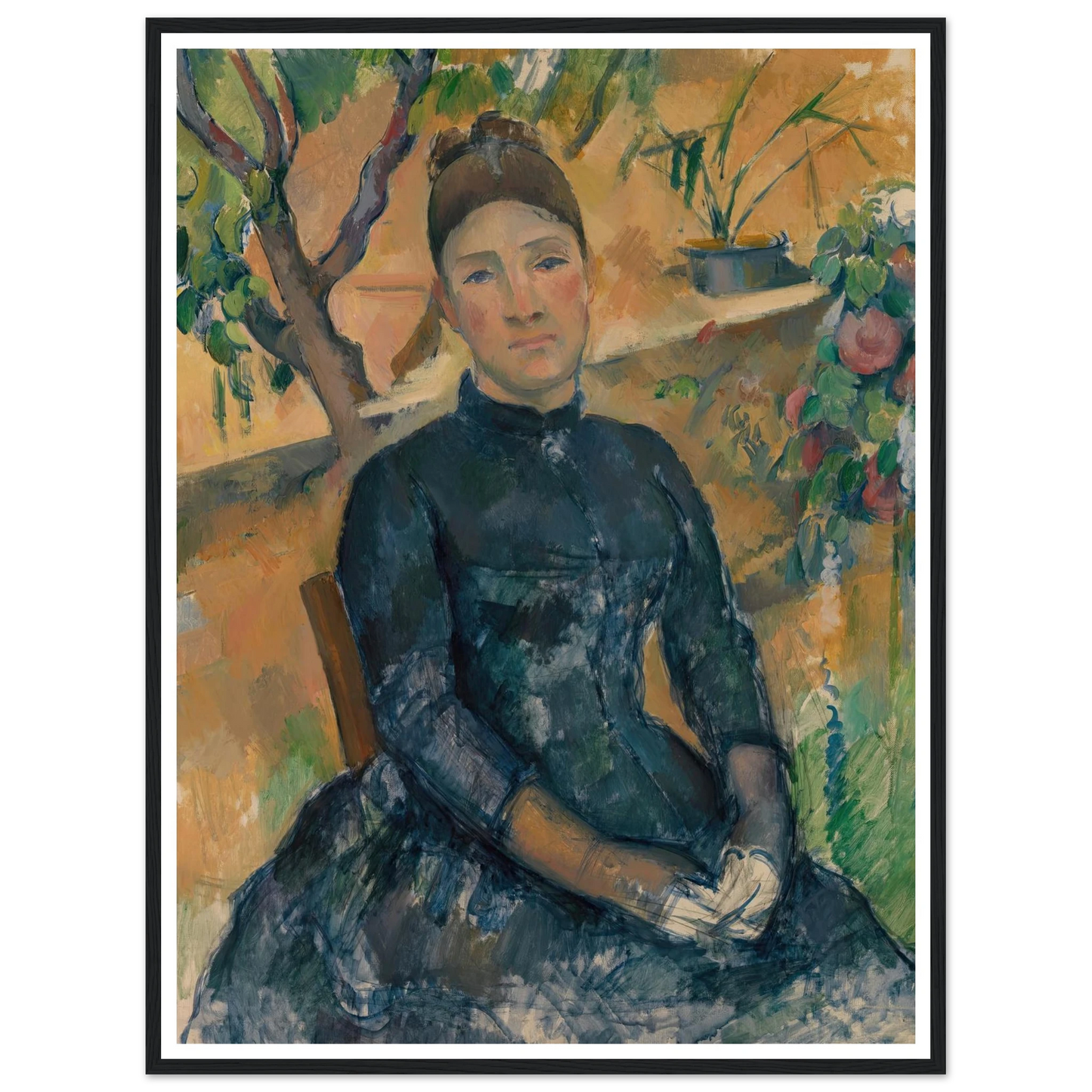 Madame Cézanne in the Conservatory (1891) Art Print | Paul Cezanne-Quipham Collections