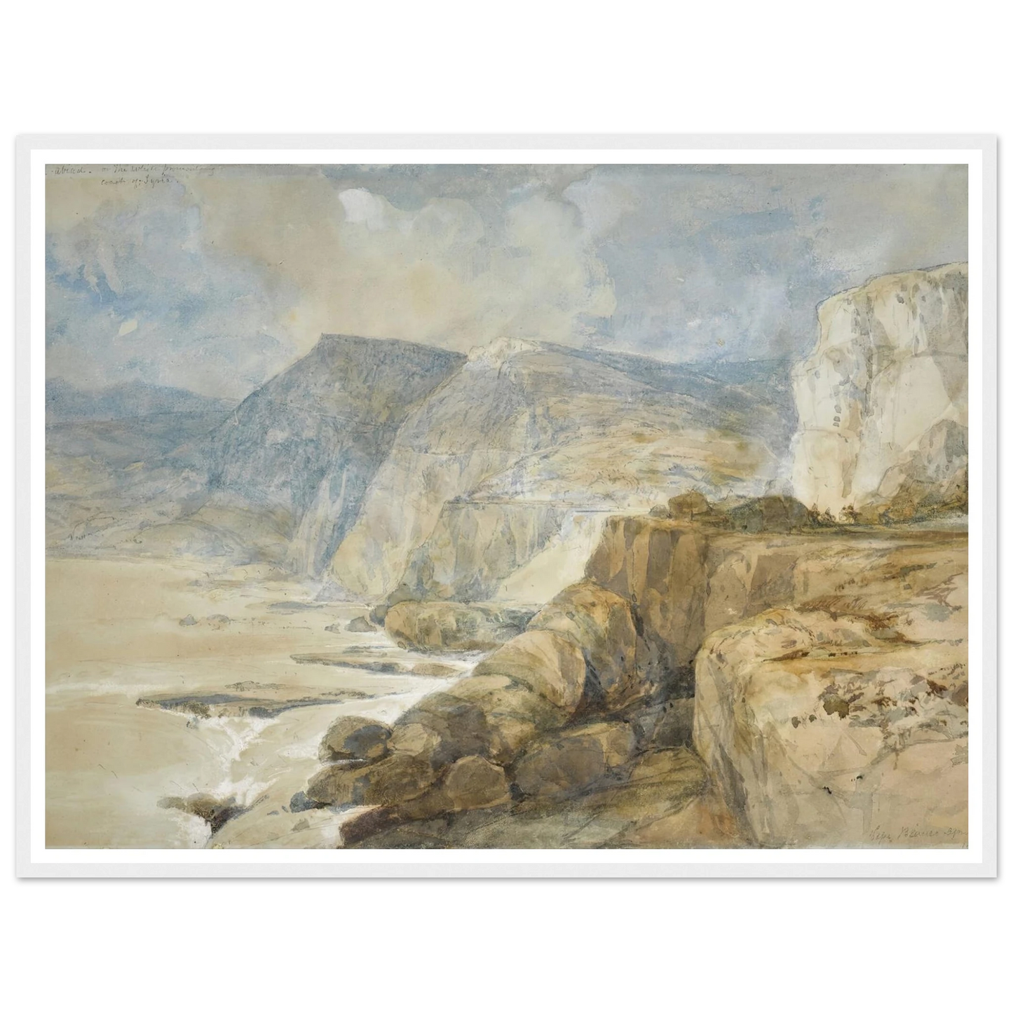 Cape Blanco, Lebanon (1839) Art Print | David Roberts-Quipham Collections