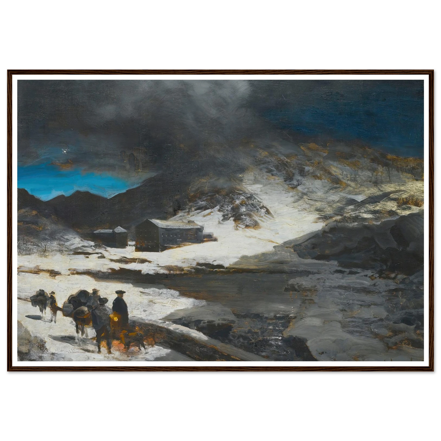 The Great St Bernard Inn, In The Alps Art Print | Oswald Achenbach-Quipham Collections