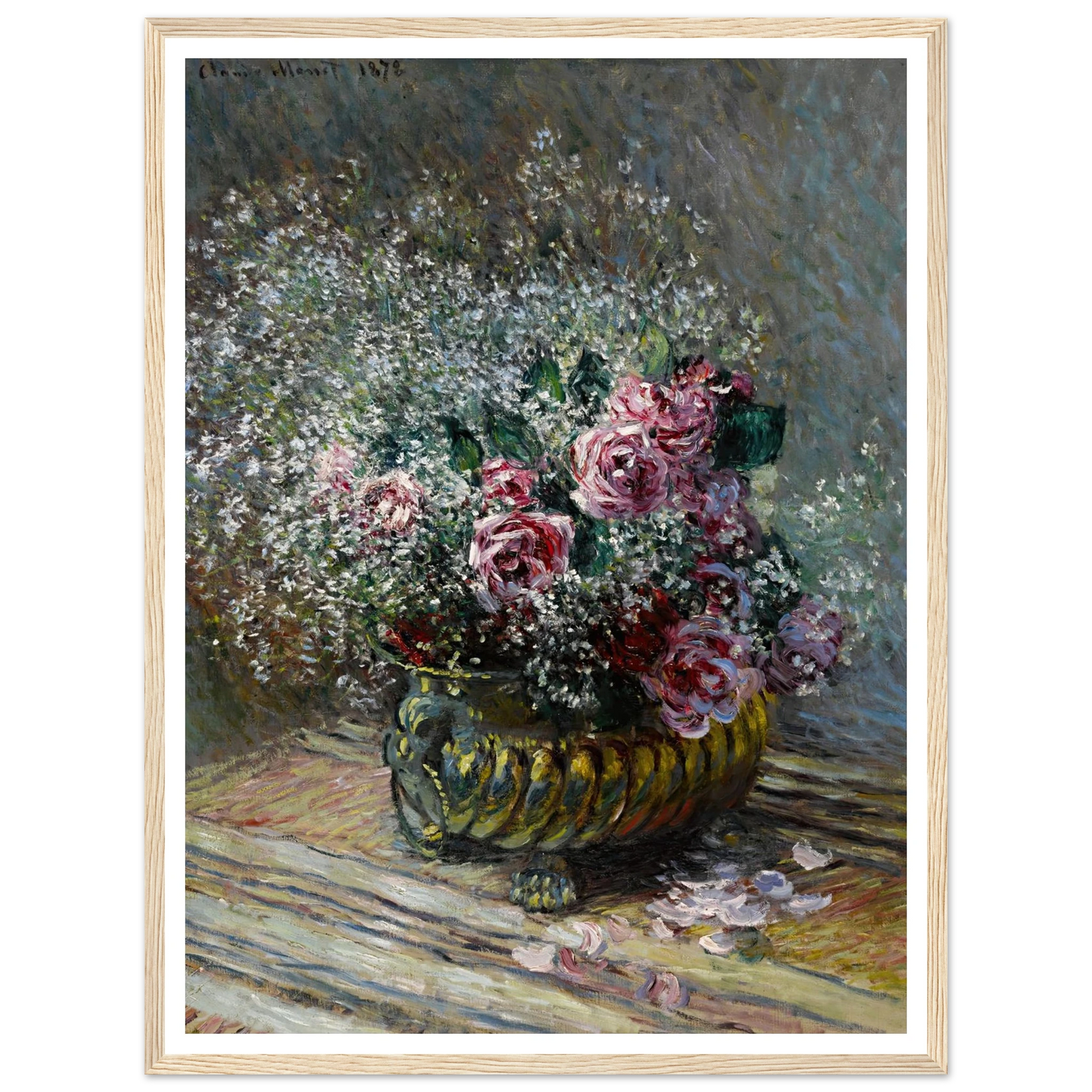 Fleurs dans un pot (Roses et brouillard) (1878) Art Print | Claude Monet-Quipham Collections