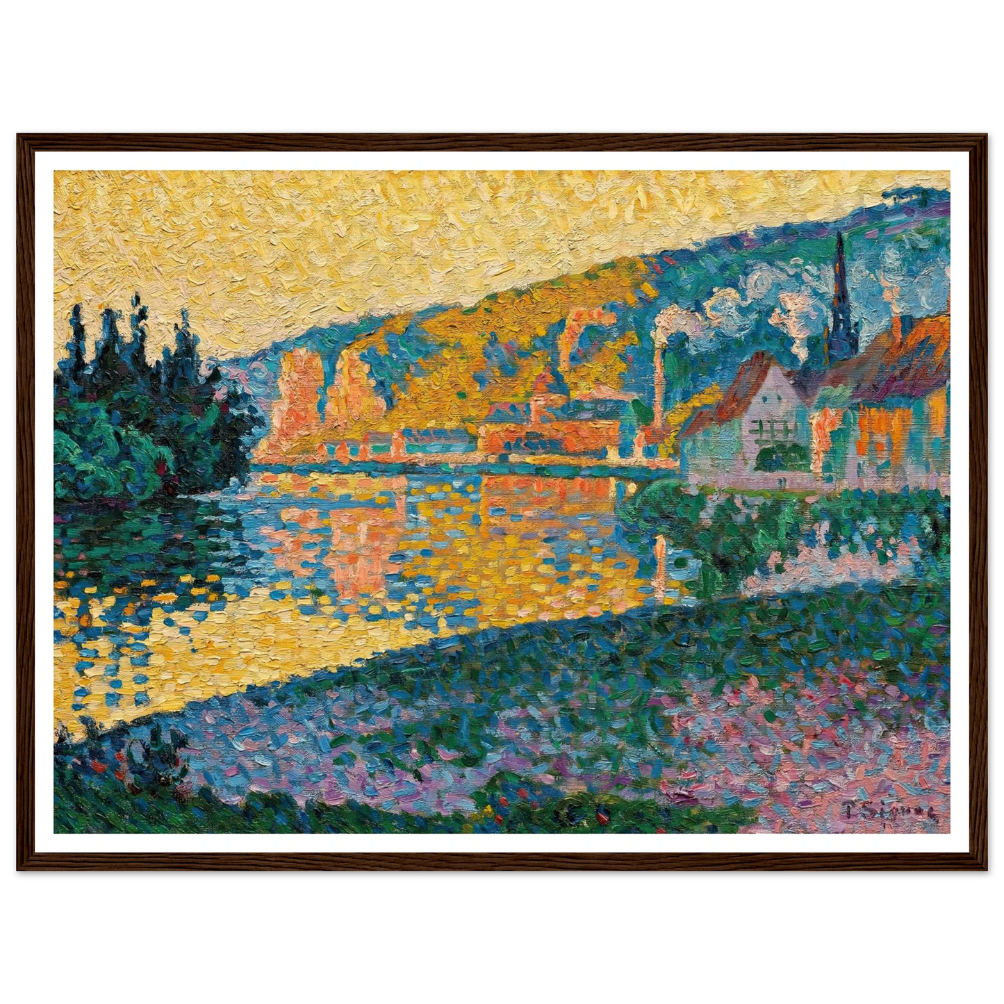 Les Andelys. Soleil couchant (1898) Art Print | Paul Signac-Quipham Collections