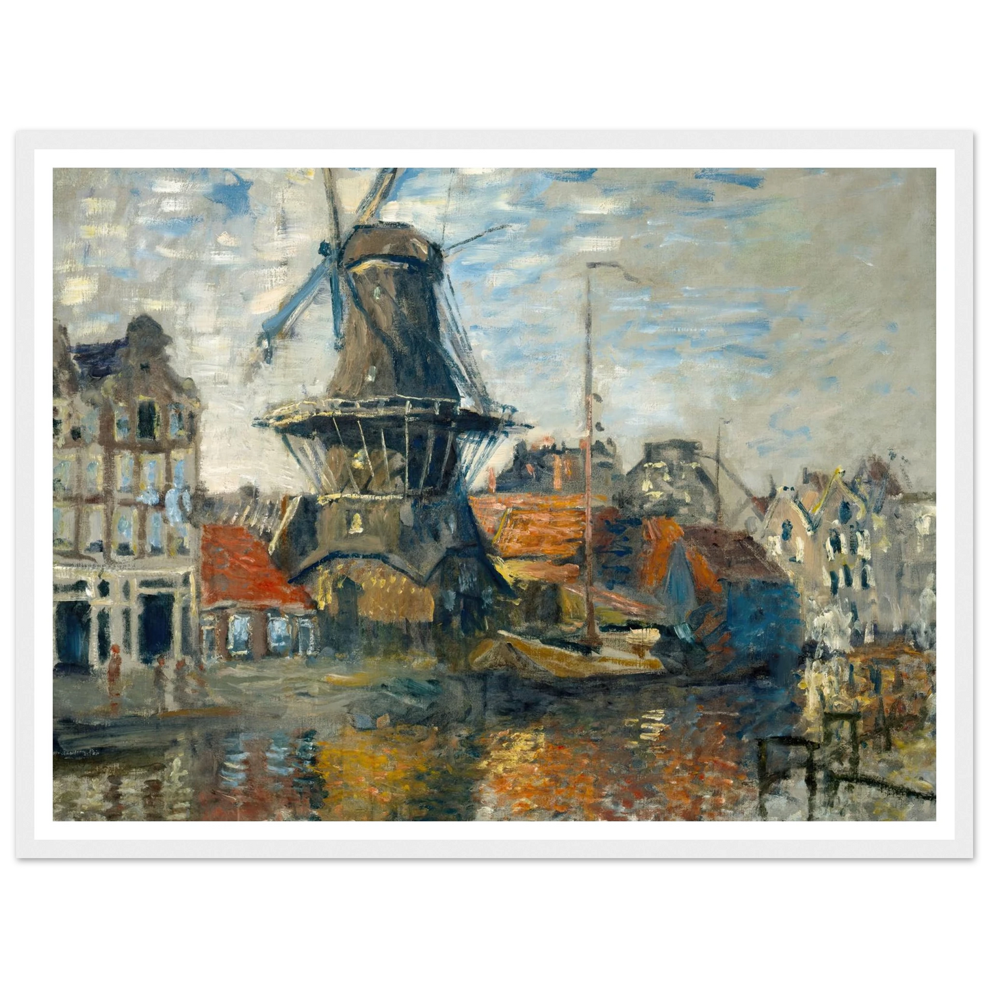 The Windmill on the Onbekende Gracht, Amsterdam (1874) Art Print | Claude Monet-Quipham Collections