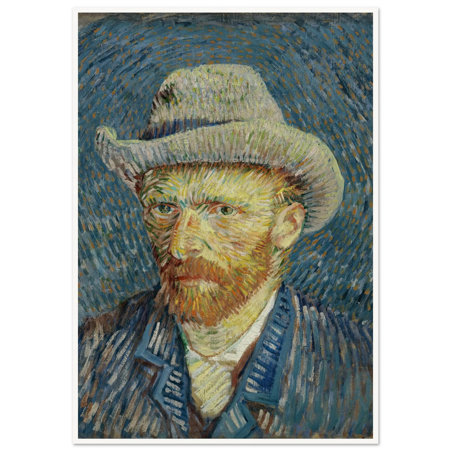 Self-portrait with grey felt hat (1887) Art Print | Vincent van Gogh-Quipham Collections
