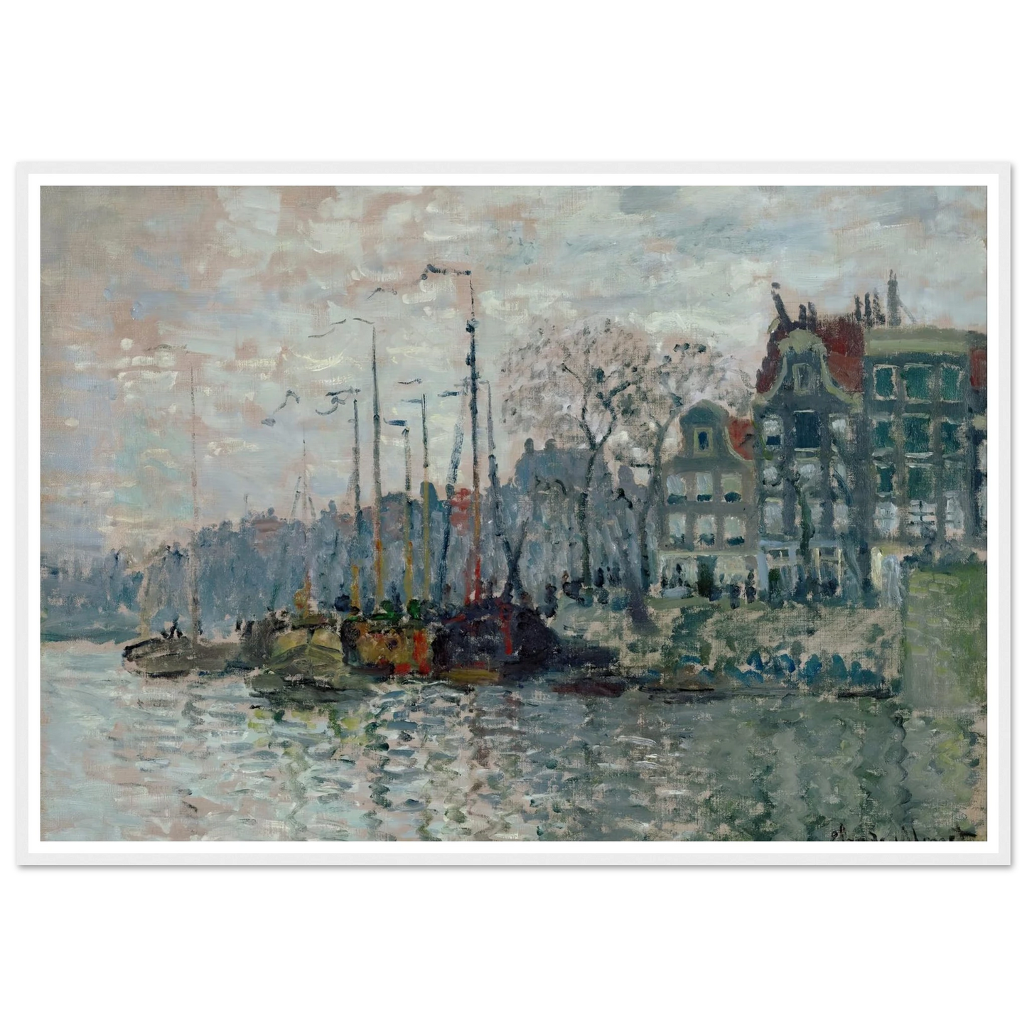 View of the Prins Hendrikkade and the Kromme Waal in Amsterdam (1874) Art Print | Claude Monet-Quipham Collections